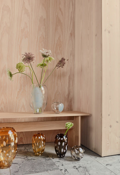 Jali Vase Klein Glas Braun