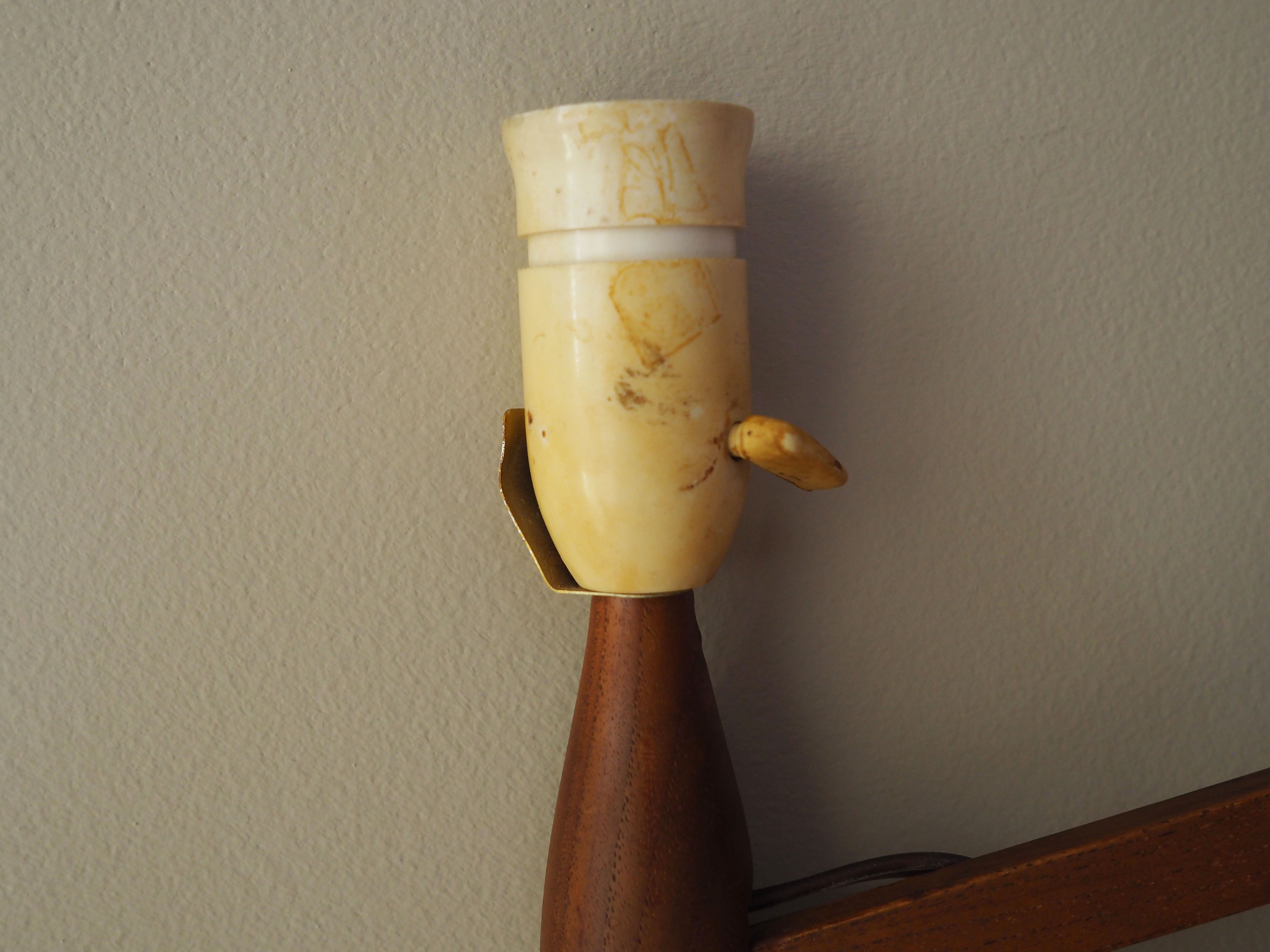 Scissor Wandleuchte Teakholz 1970er Jahre