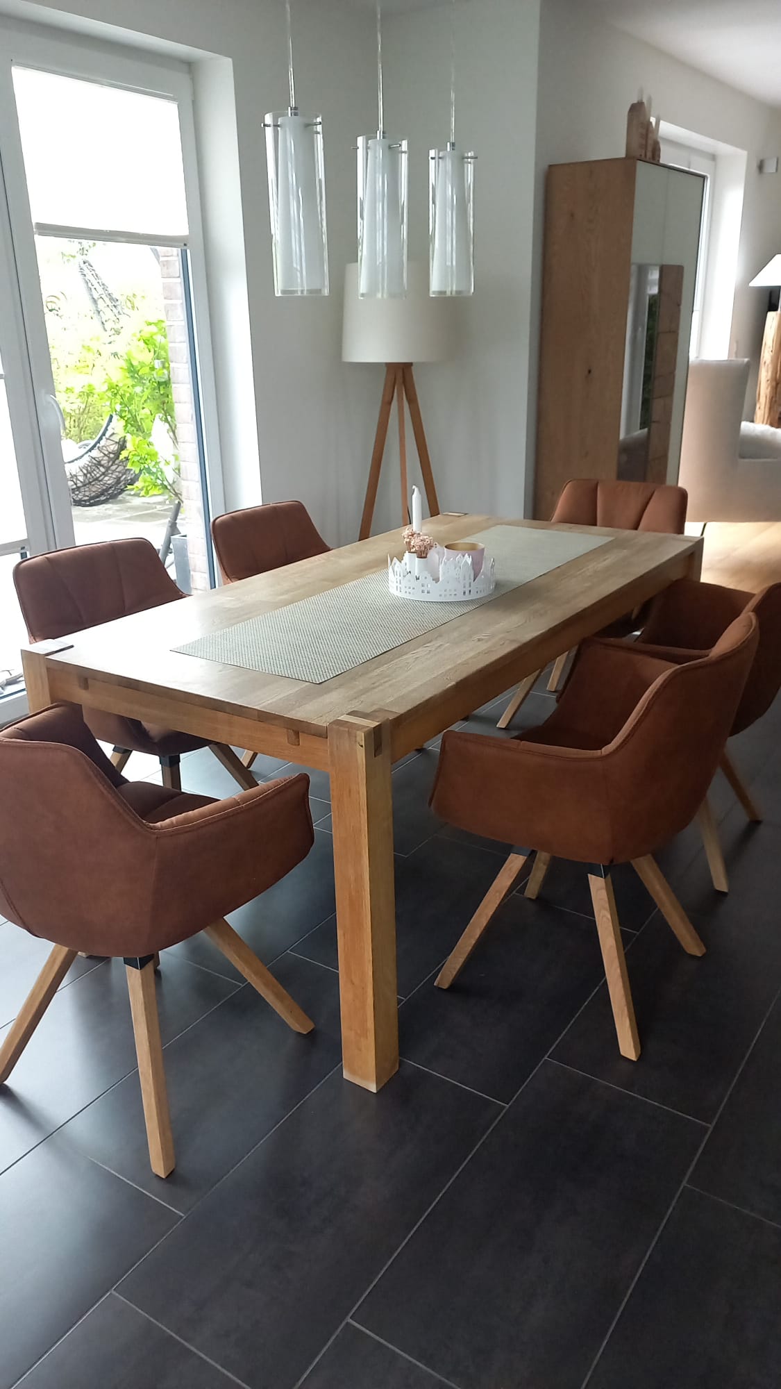 6x Esszimmerstuhl Kunstleder Braun