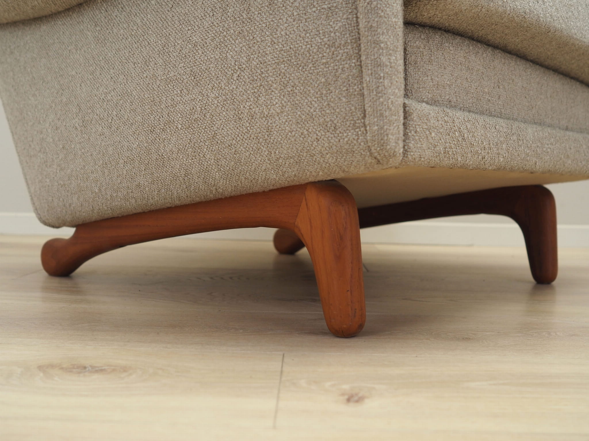 Vintage armchair Teak textile grey 1960s