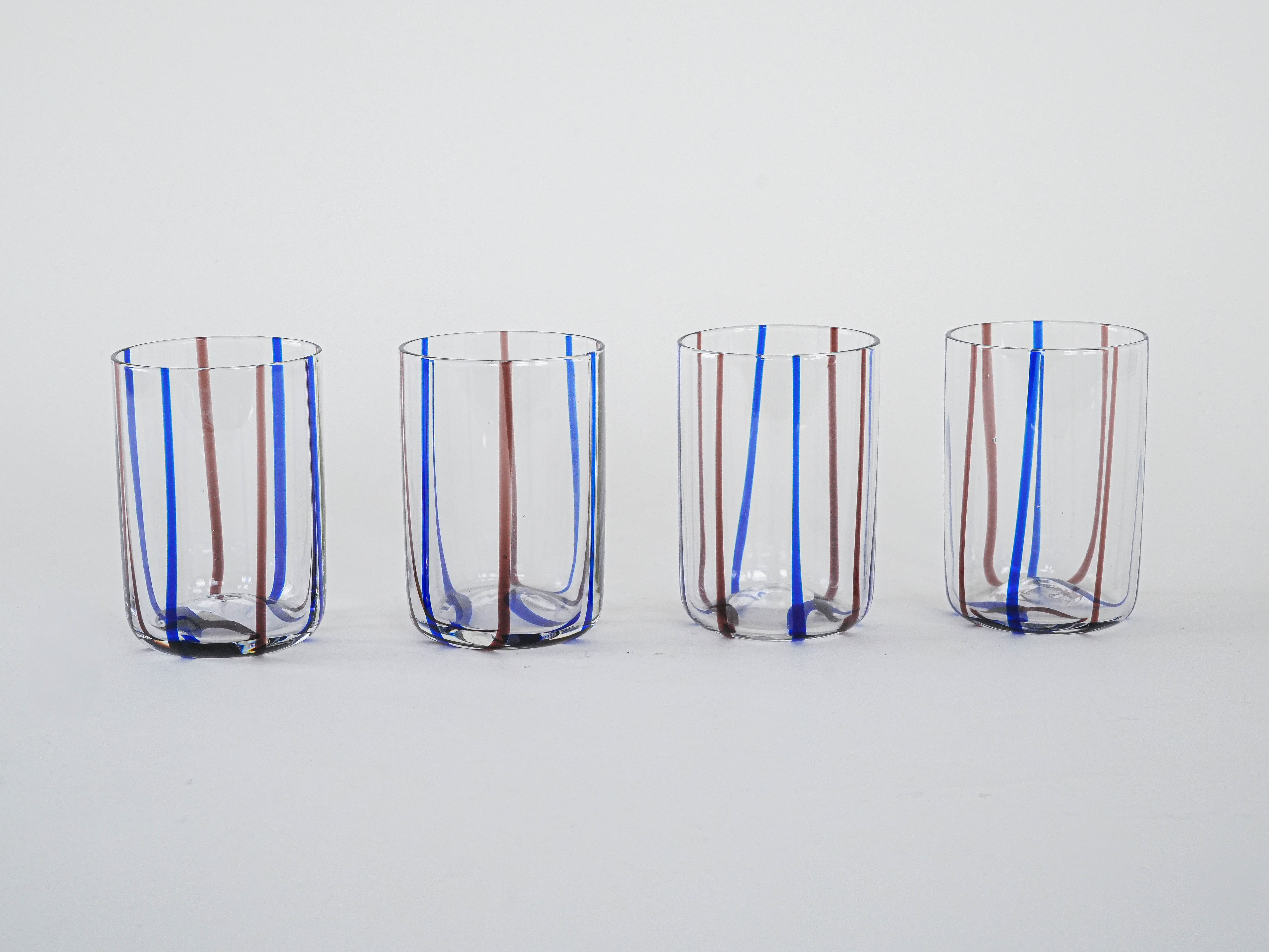Glasses Set of 4 Multicolored 1970s