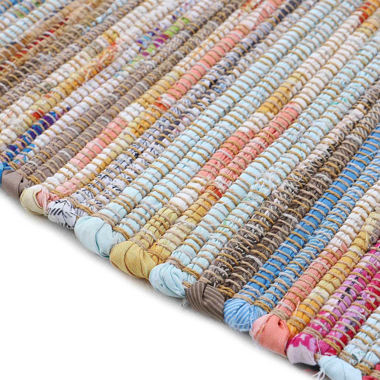 Kilim Chindi Teppich Baumwolle Polyester Taupe 60 x 110 cm