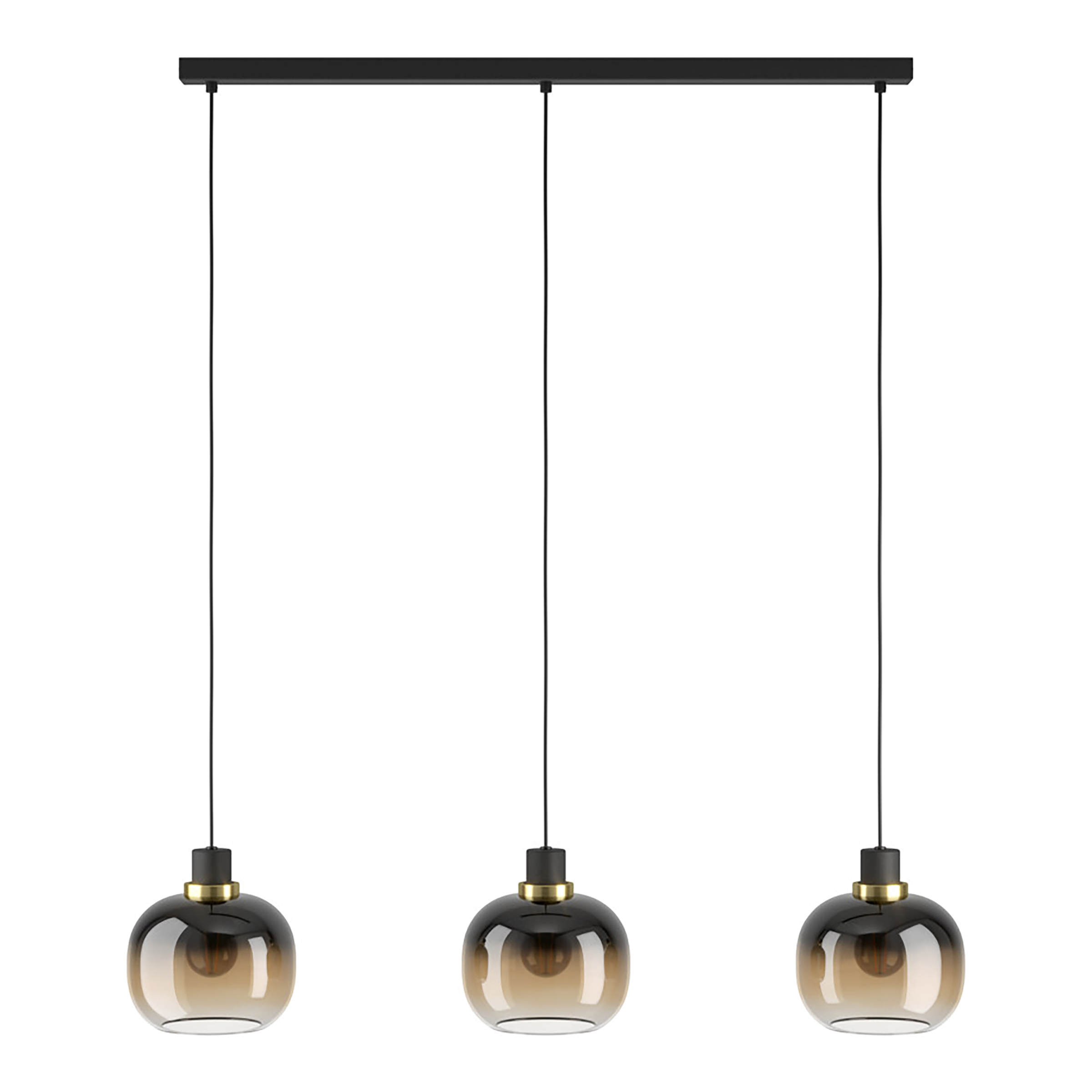 Pendant Light Oilella 3-Light Smoked Glass Brown