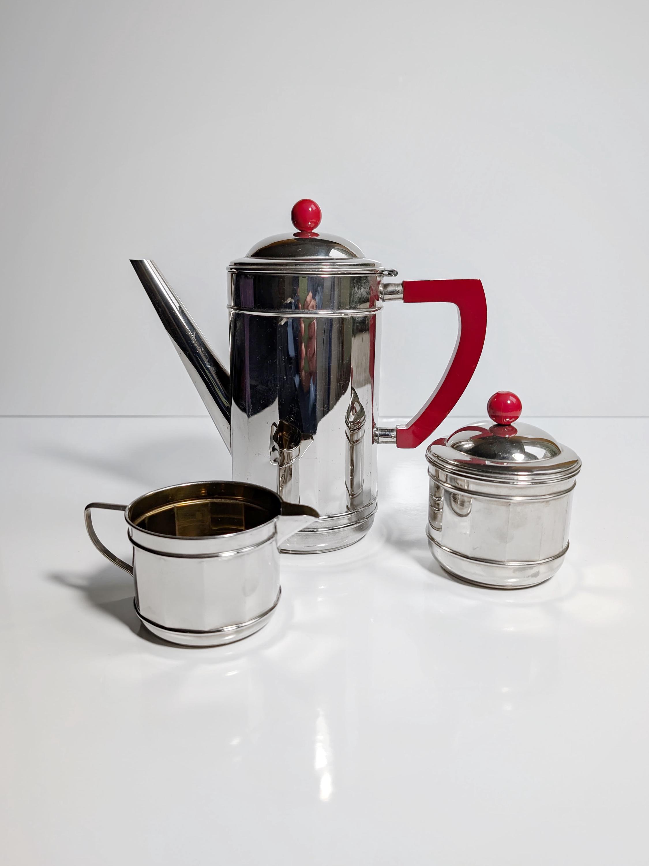Art Deco Kaffee Set Chrom Silber 1930er Jahre