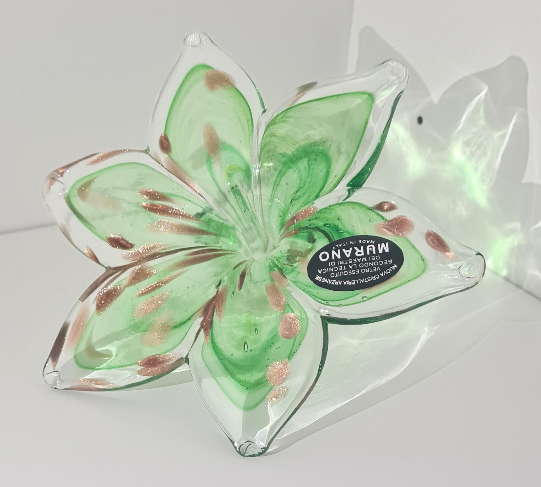 Blüte Dekorationselement Muranoglas Grün