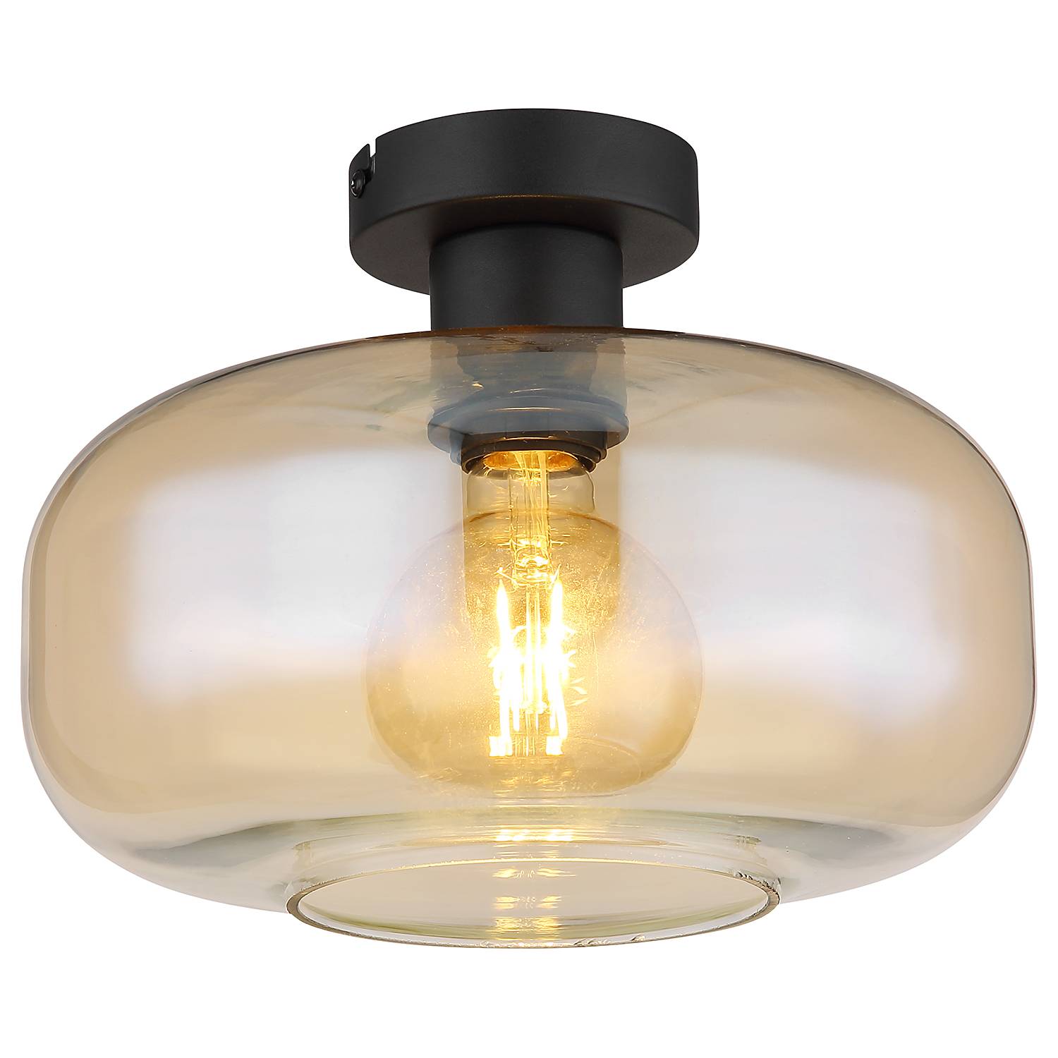 Deckenleuchte Giuseppe Farbglas Eisen Beige