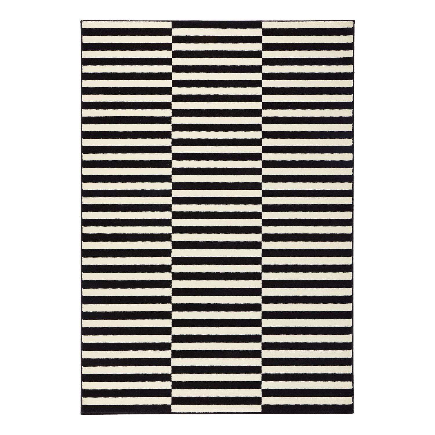 Teppich Panel Schwarz Creme 80 x 150 cm