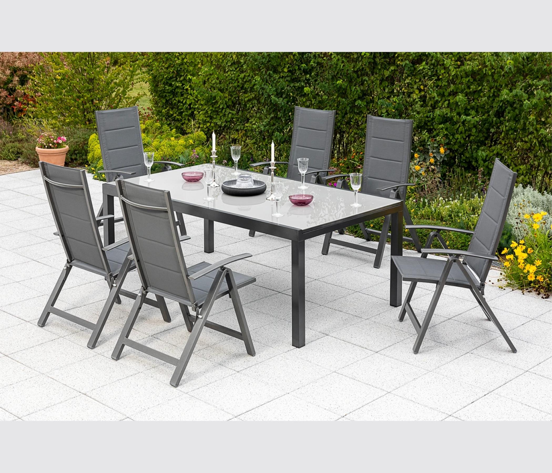 Gartenstuhl aus Aluminium Grau
