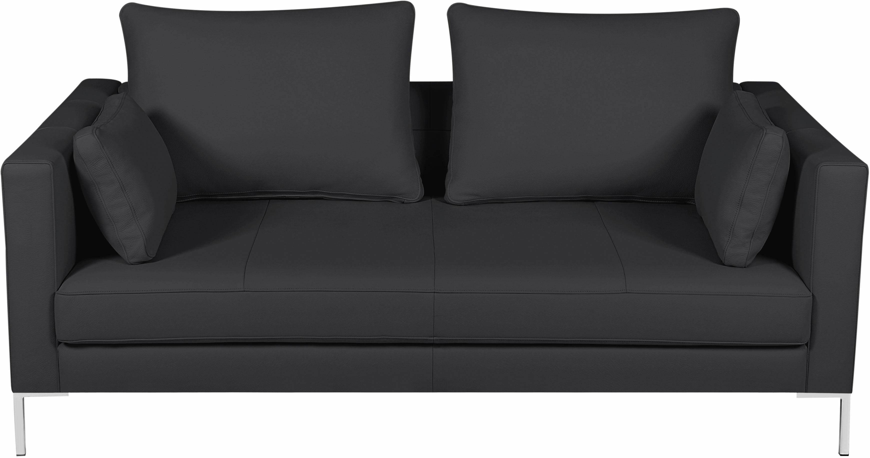 Marinus Sofa 2-Sitzer Leder Metall Dunkelgrau