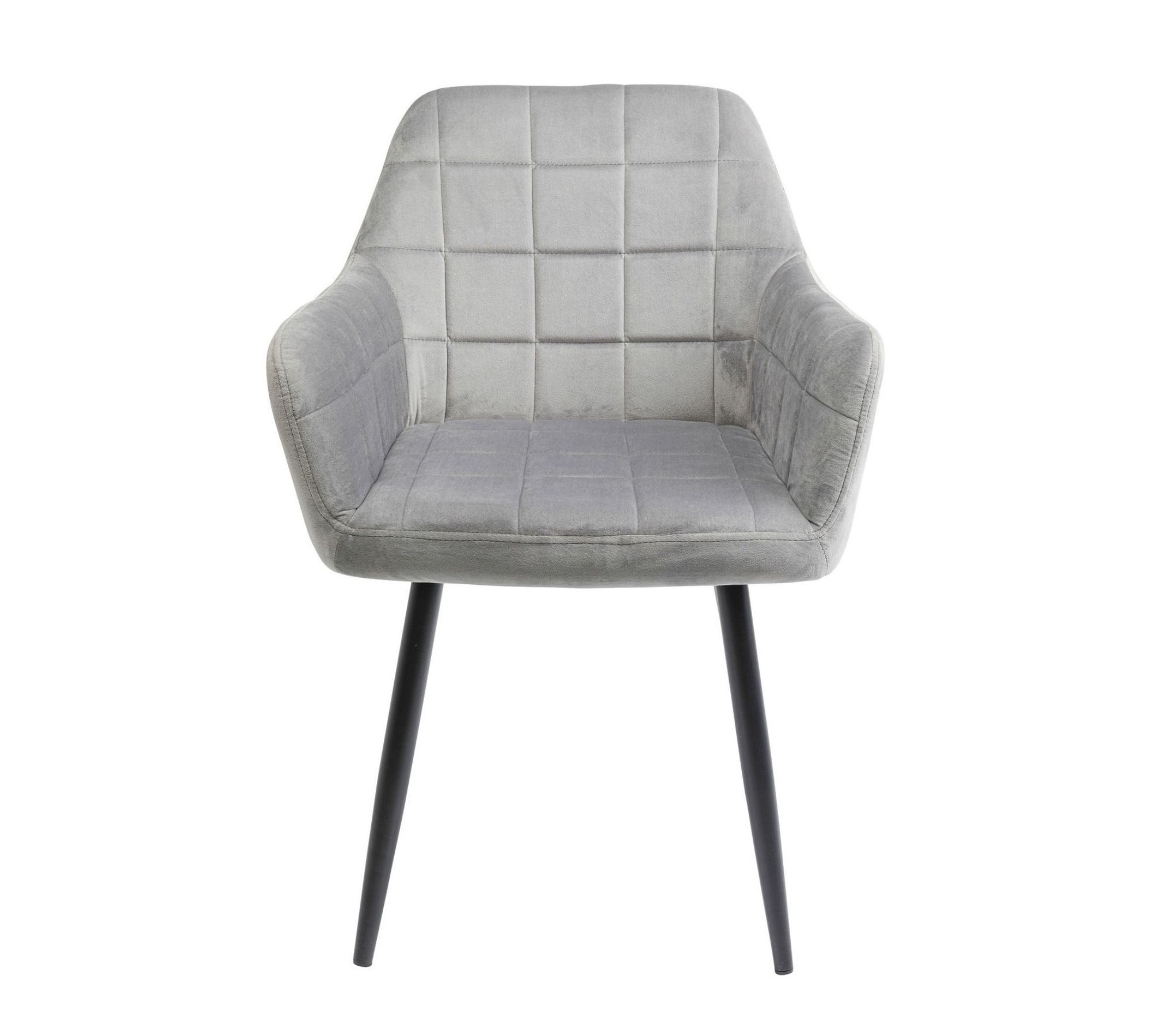 Armlehnstuhl Gesteppt Samt Grau 