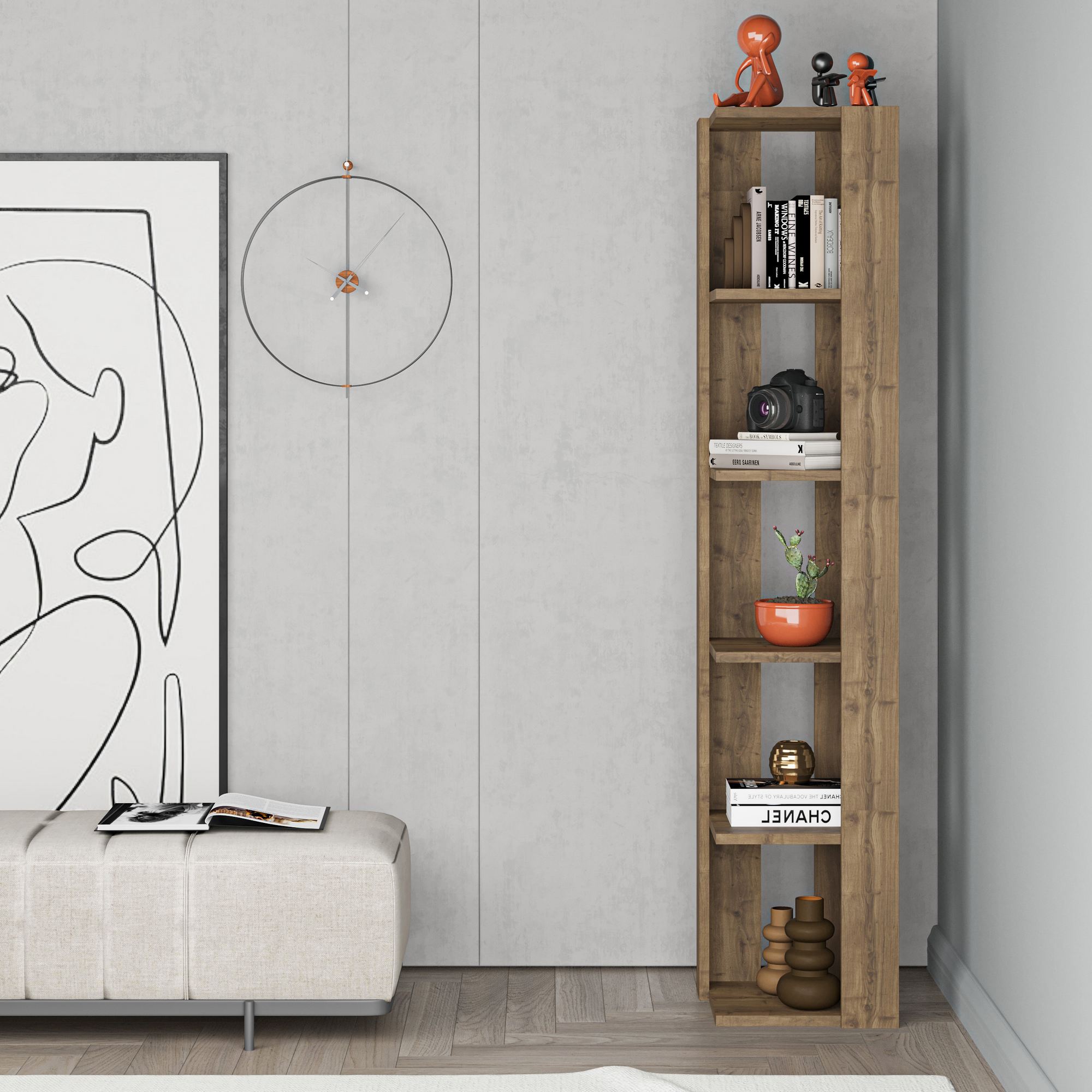 Nati Corner Shelf Walnut Look Brown