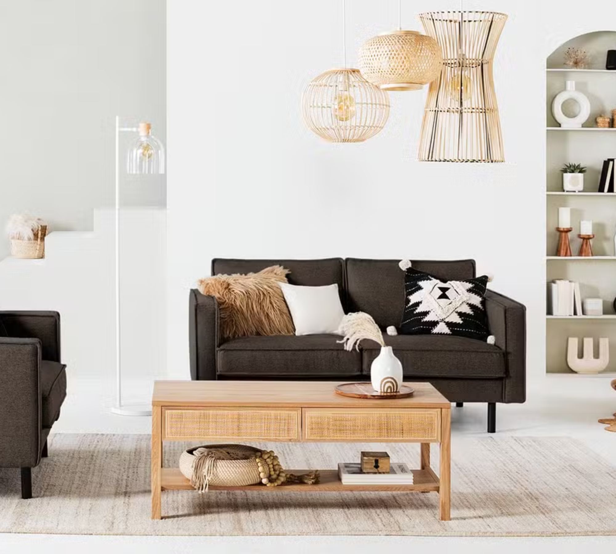 Pendant lamp natural fiber plant leaf