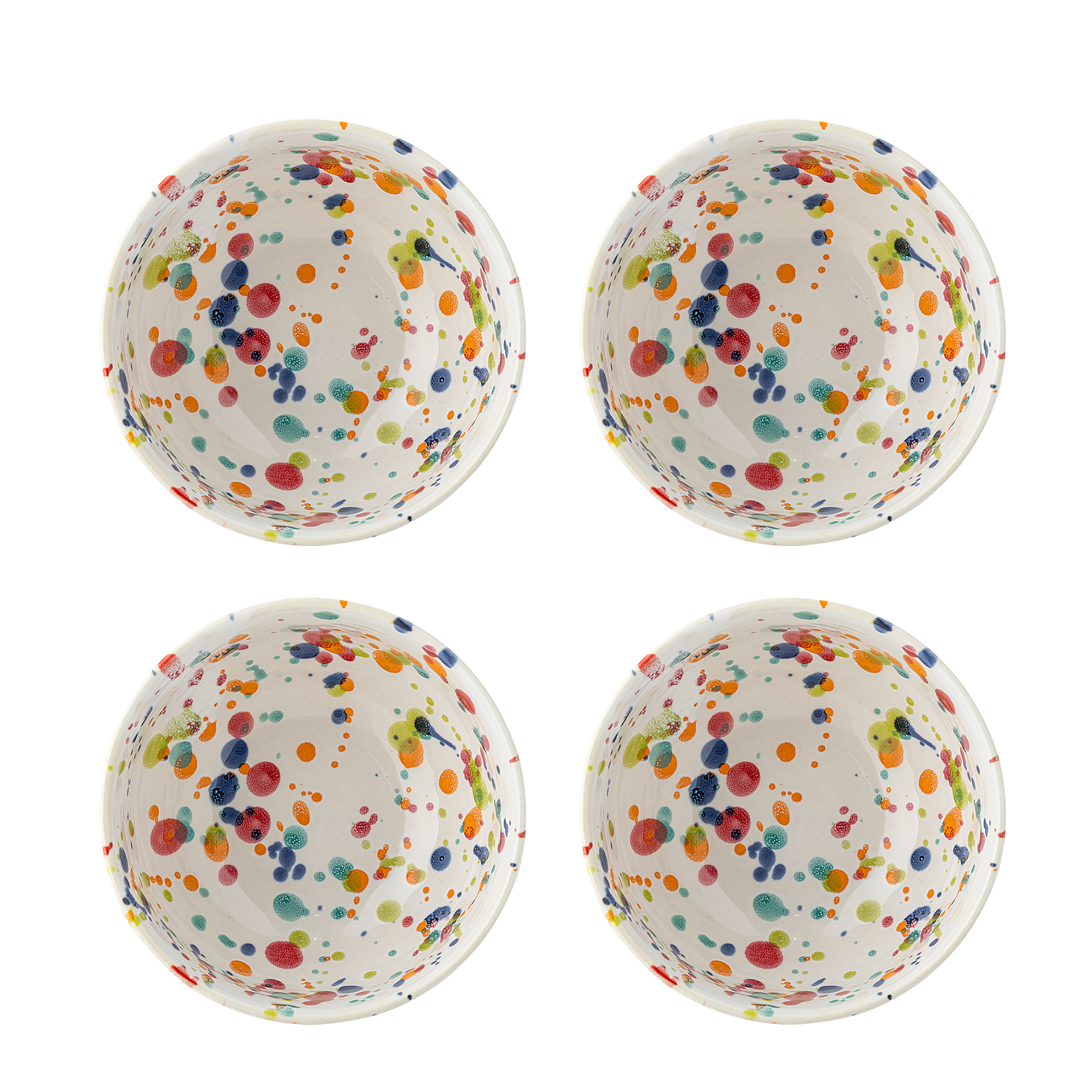 Freckles Bowl Set 4-piece Stoneware Red