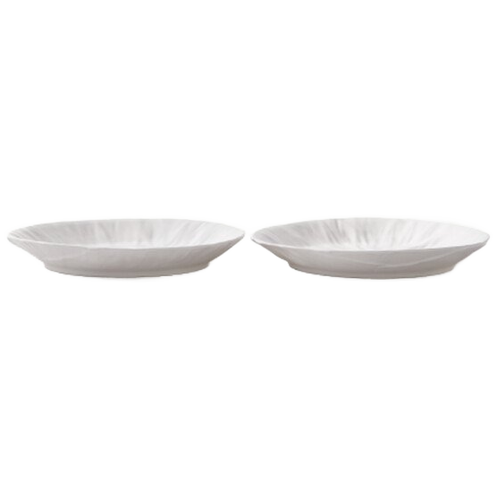 2x Packed Plate Ceramic White