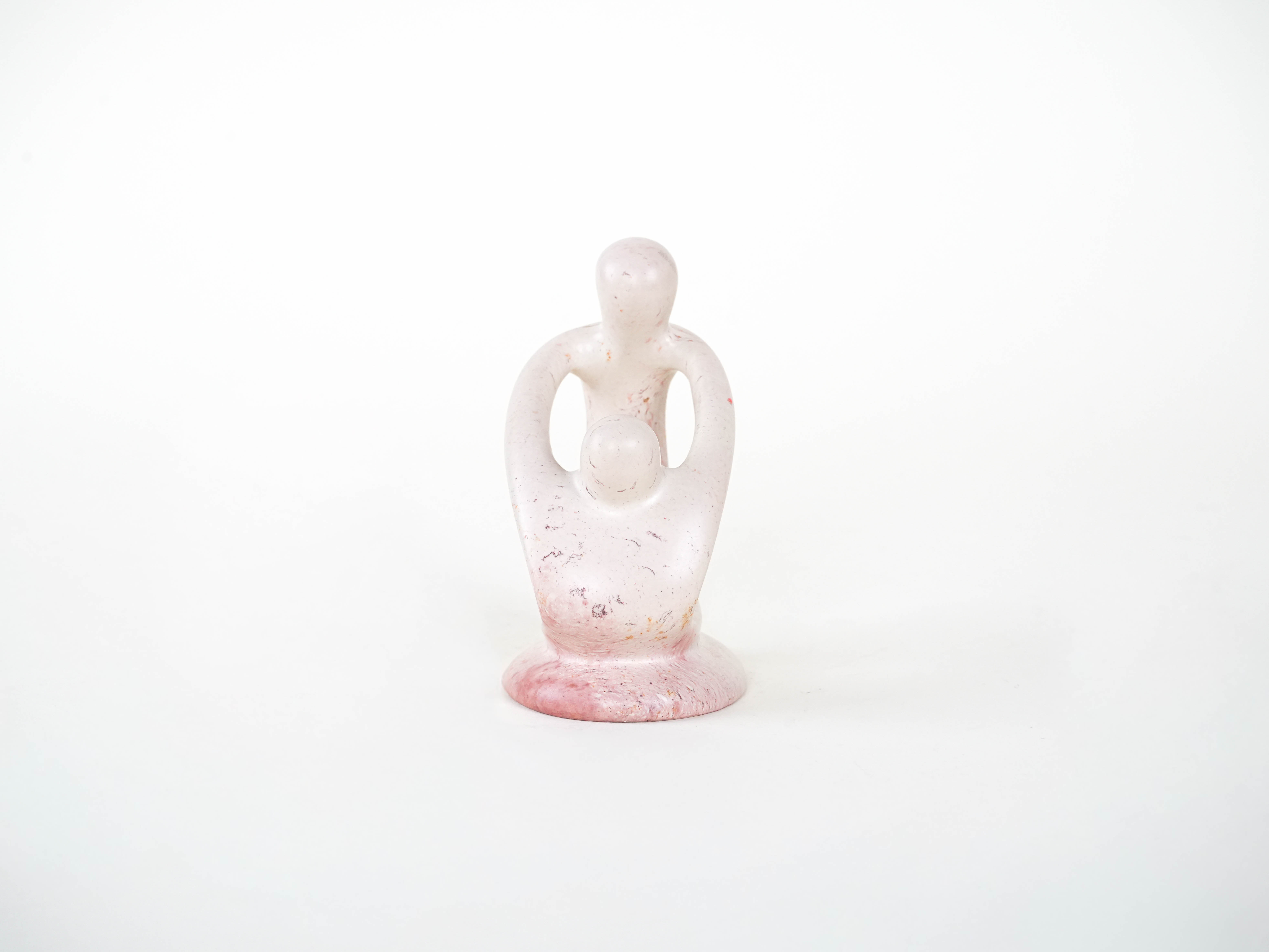Abstrakte Skulptur Creme 1980er Jahre