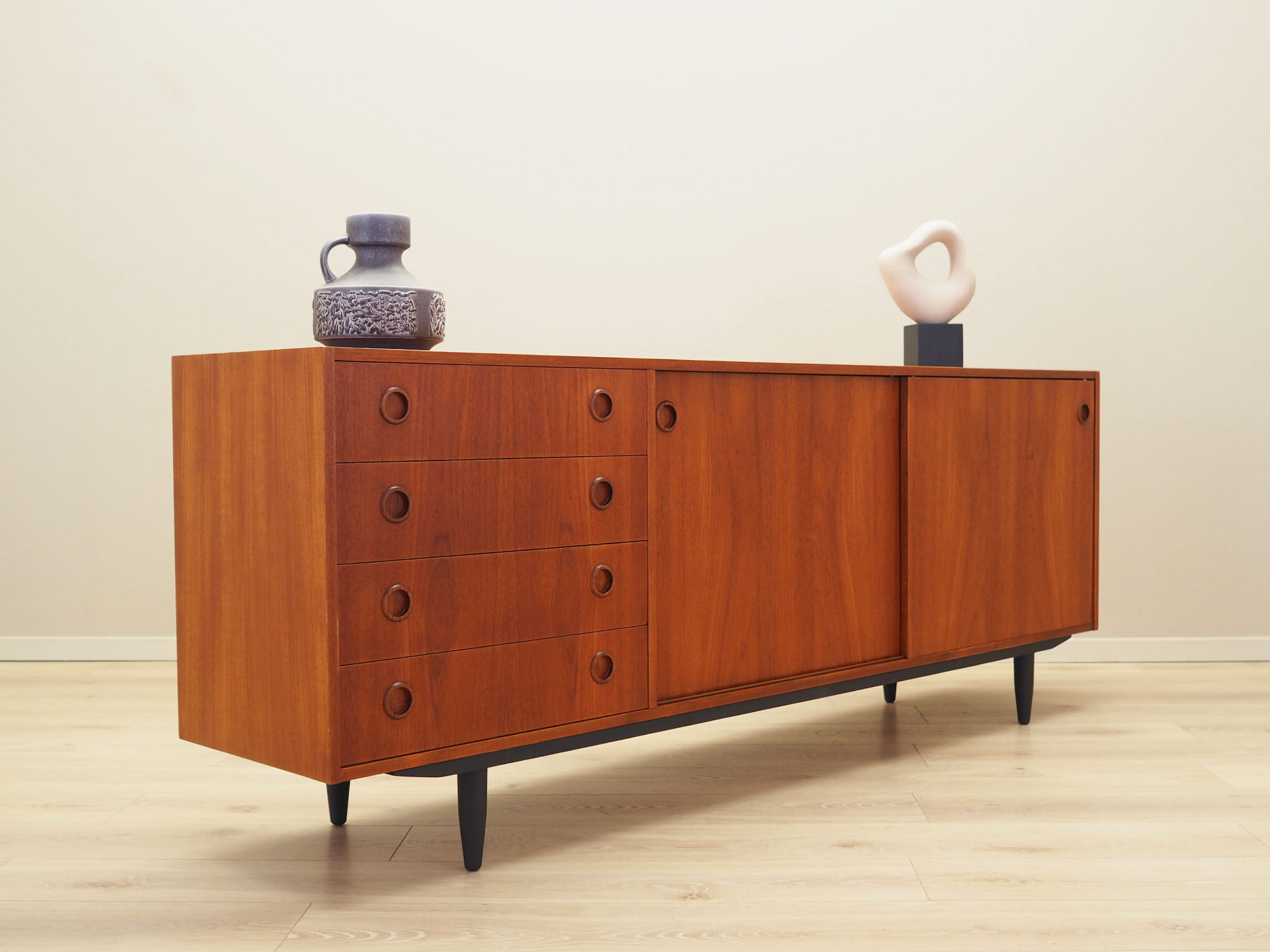 Vintage Sideboard Teakholz Braun 1970er Jahre