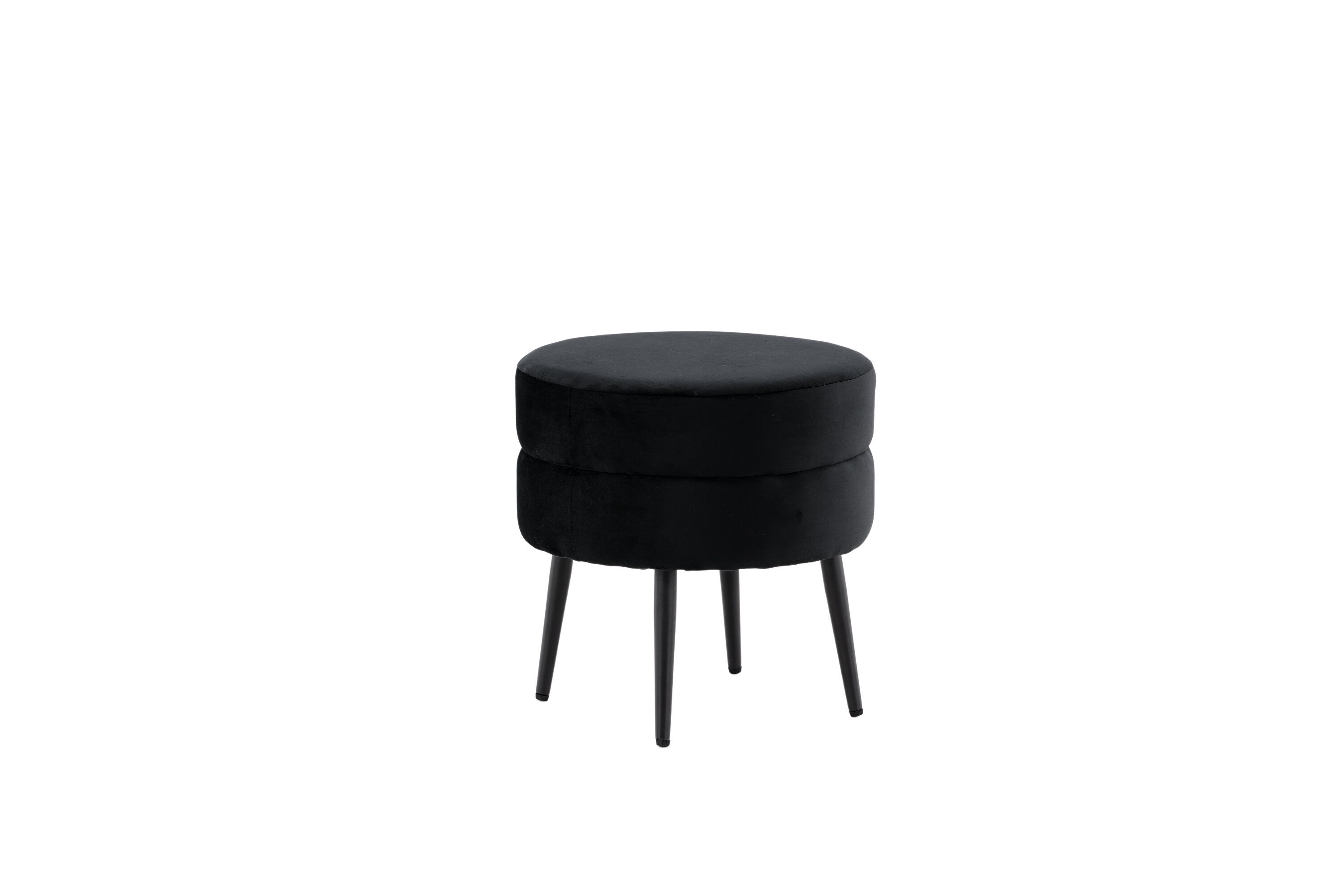Pot Pouf Samt Schwarz Ø40cm