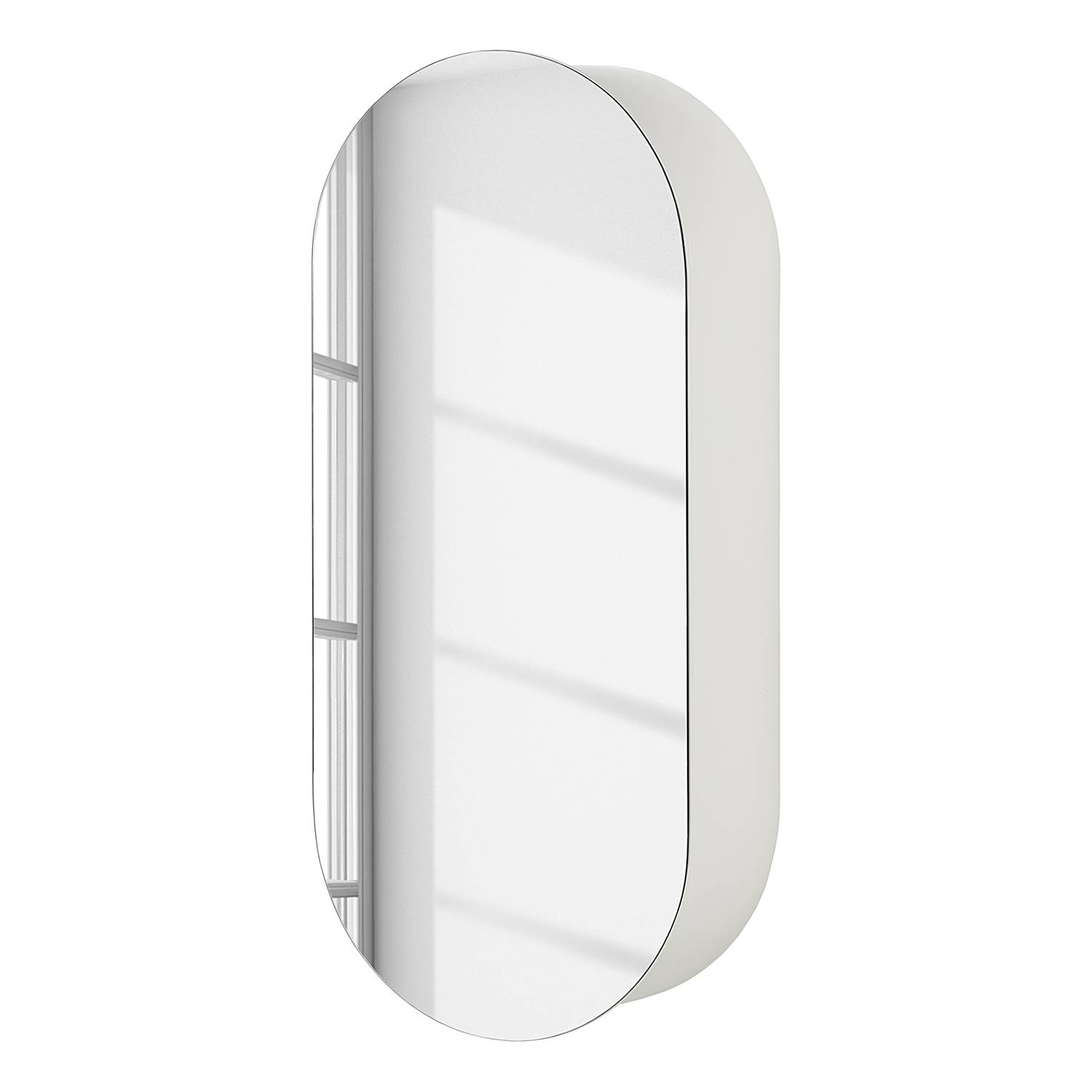 Spiegelschrank LINDHOLM oval Weiß