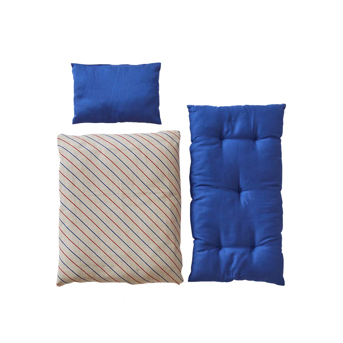 Iro Puppenbettwäsche mit Matratze Blau