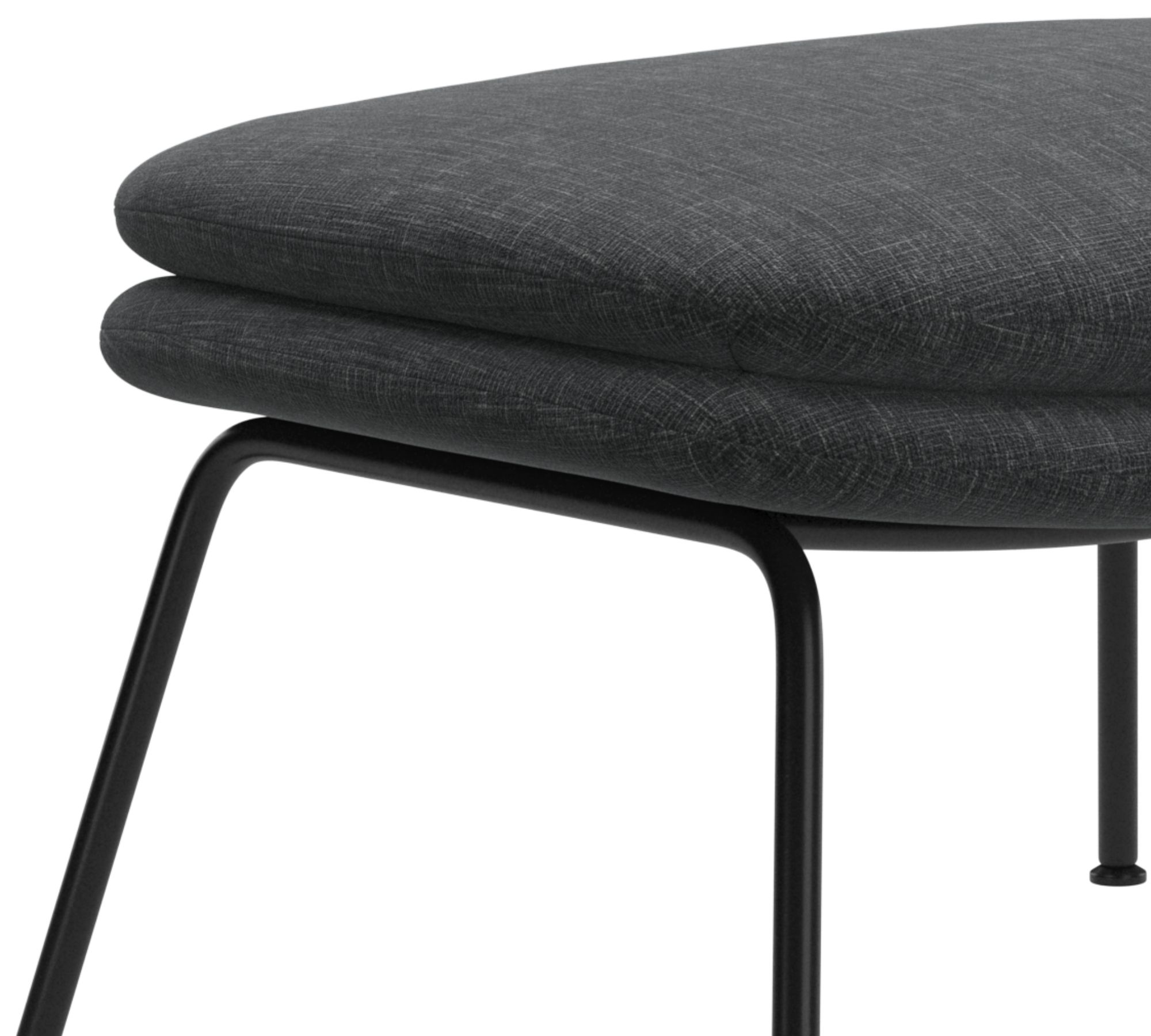 Dublin Fußhocker Textil Grau