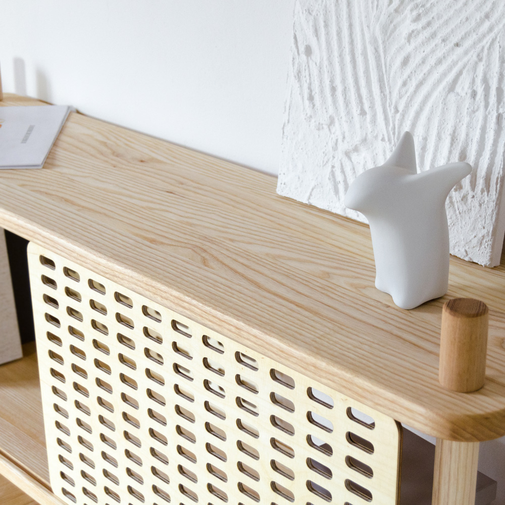 Brilliant 1 Shelf Ash Wood Brown