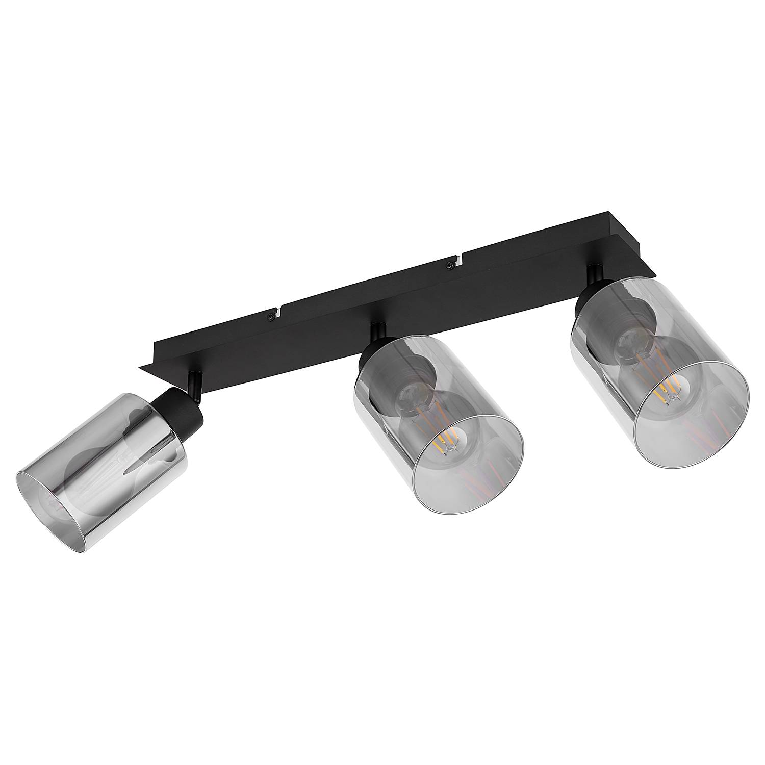 3-Flammig Hadera Deckenstrahler Farbglas Eisen