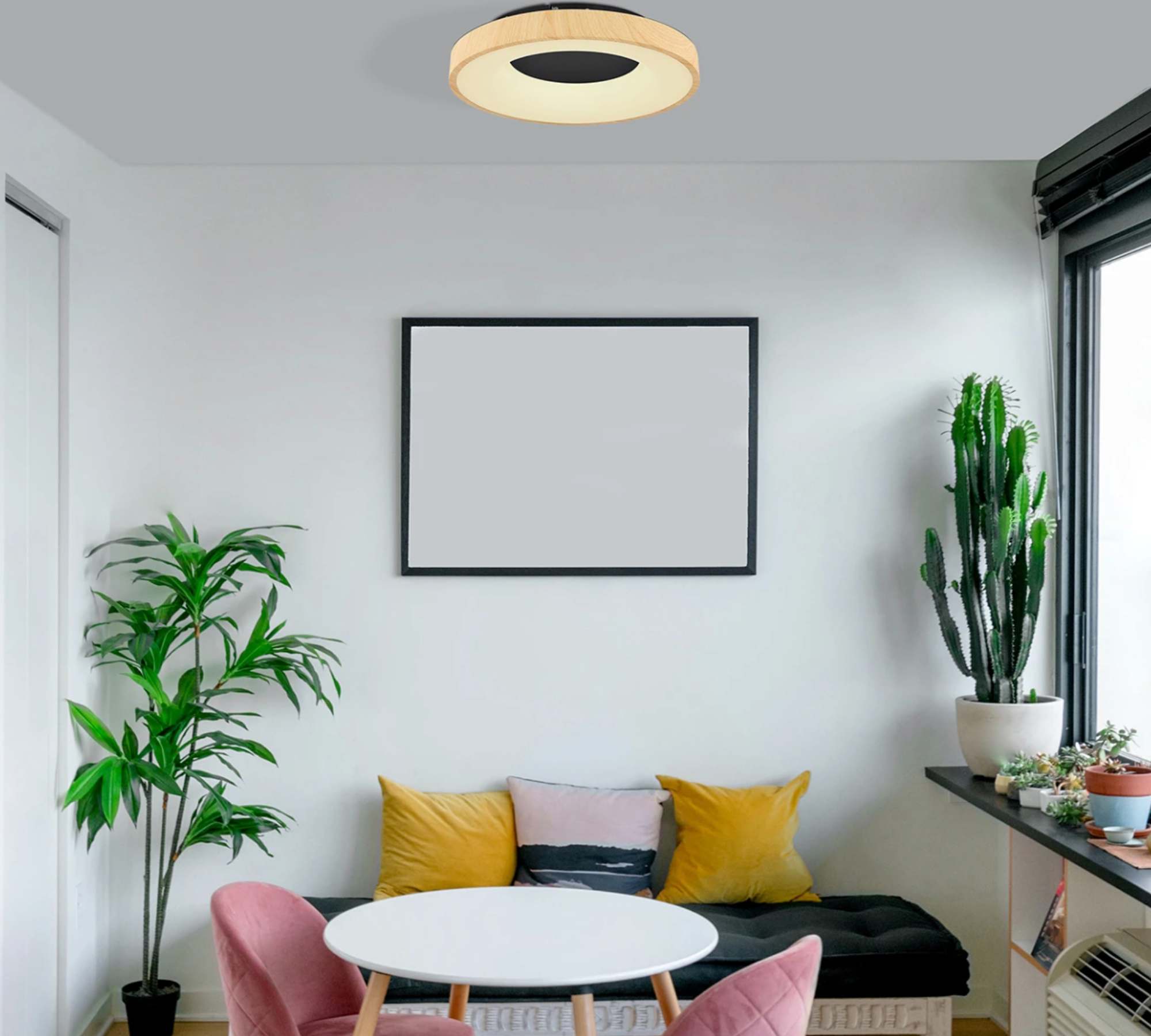 LED Deckenleuchte 1-flammig Acrylglas Metall Braun