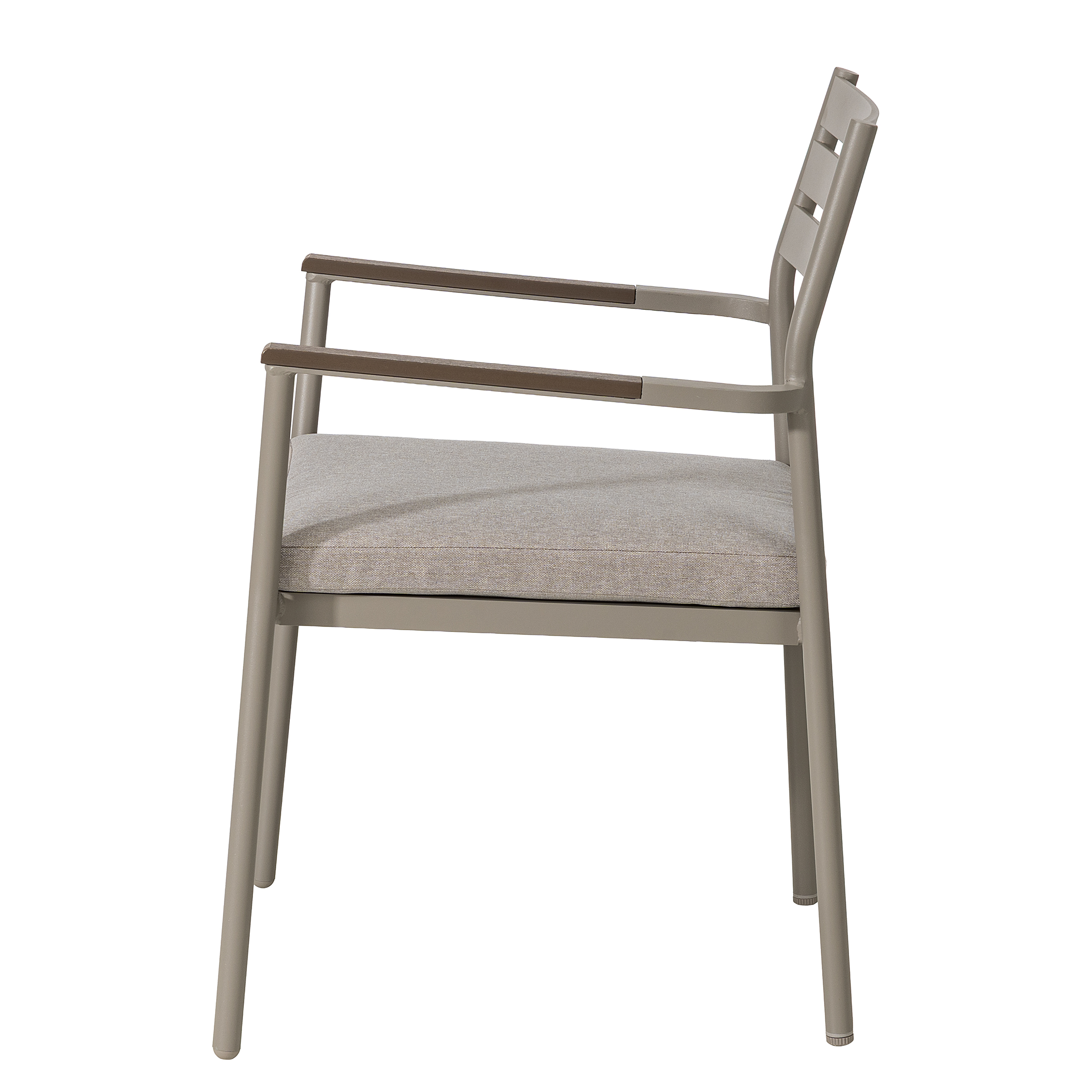 Gartenstuhl Evins 2er Set Aluminium Grau
