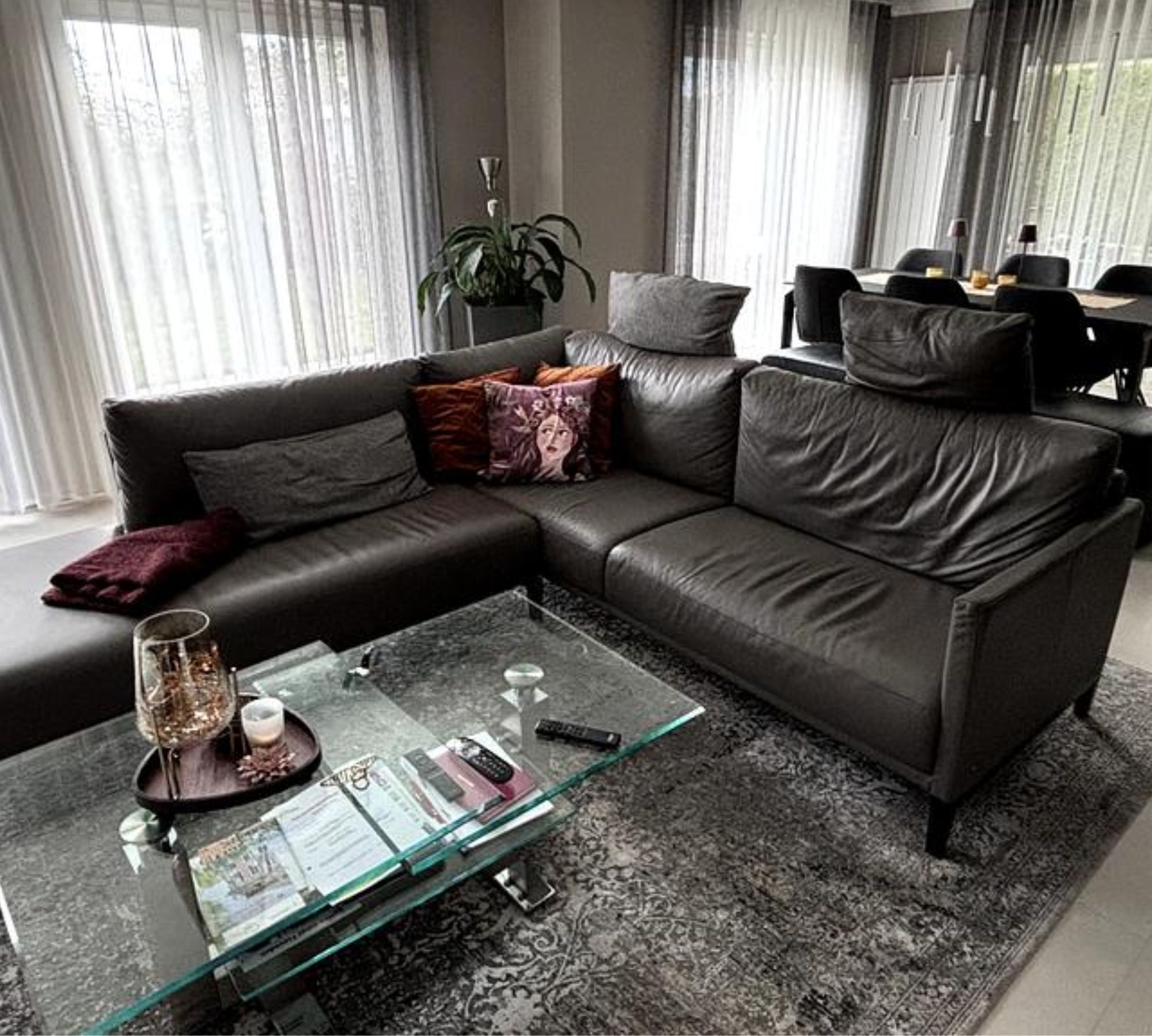 Sofa Récamiere Links Leder Taupe