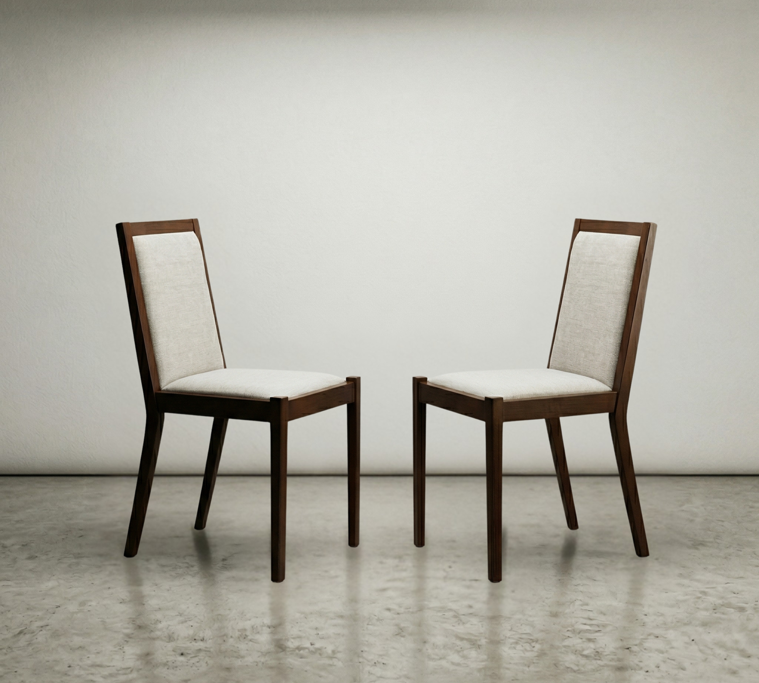 2x Luna Sedia Legno Noce Beige