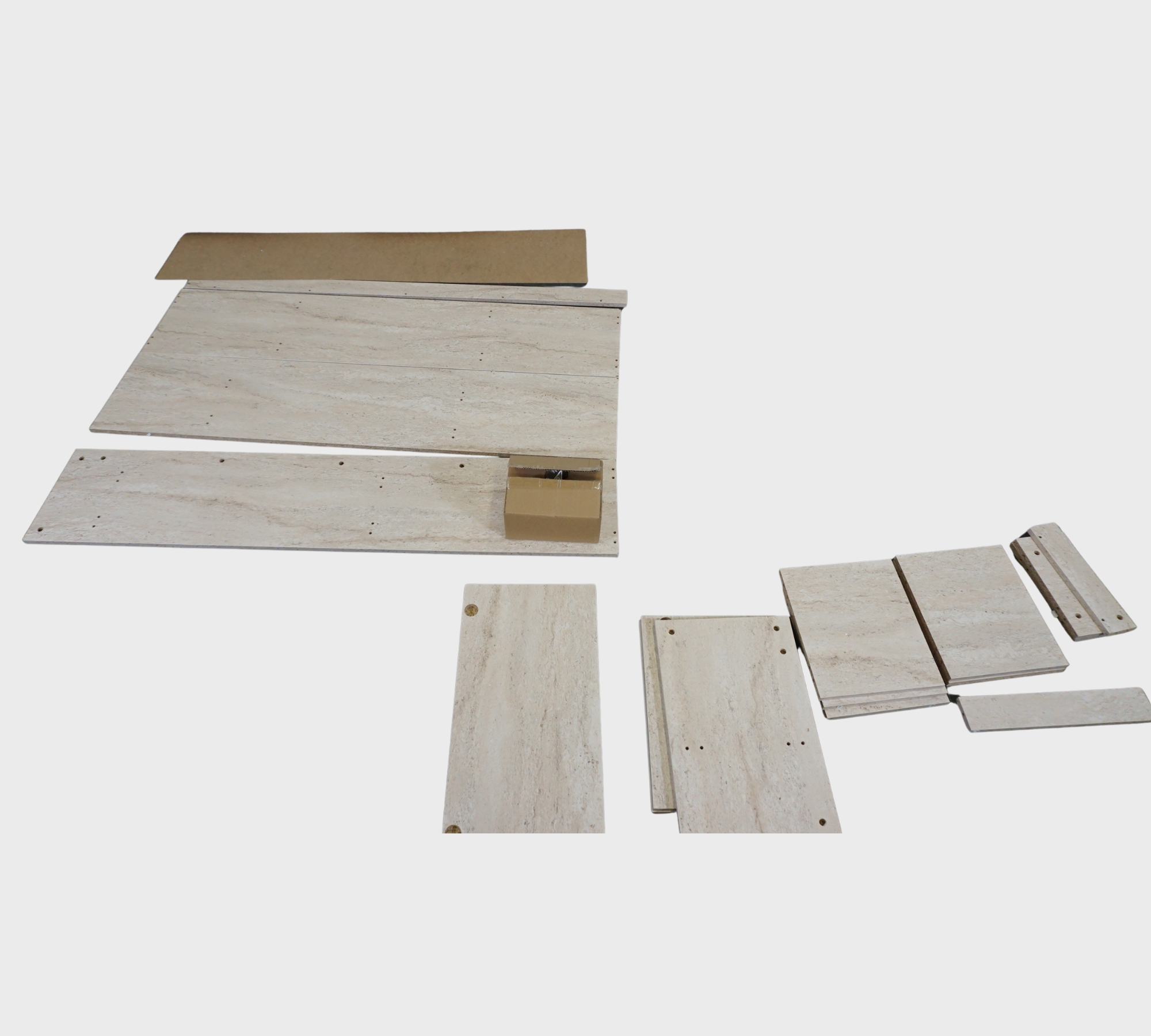 Beliz Lowboard Wood Veneer Travertine