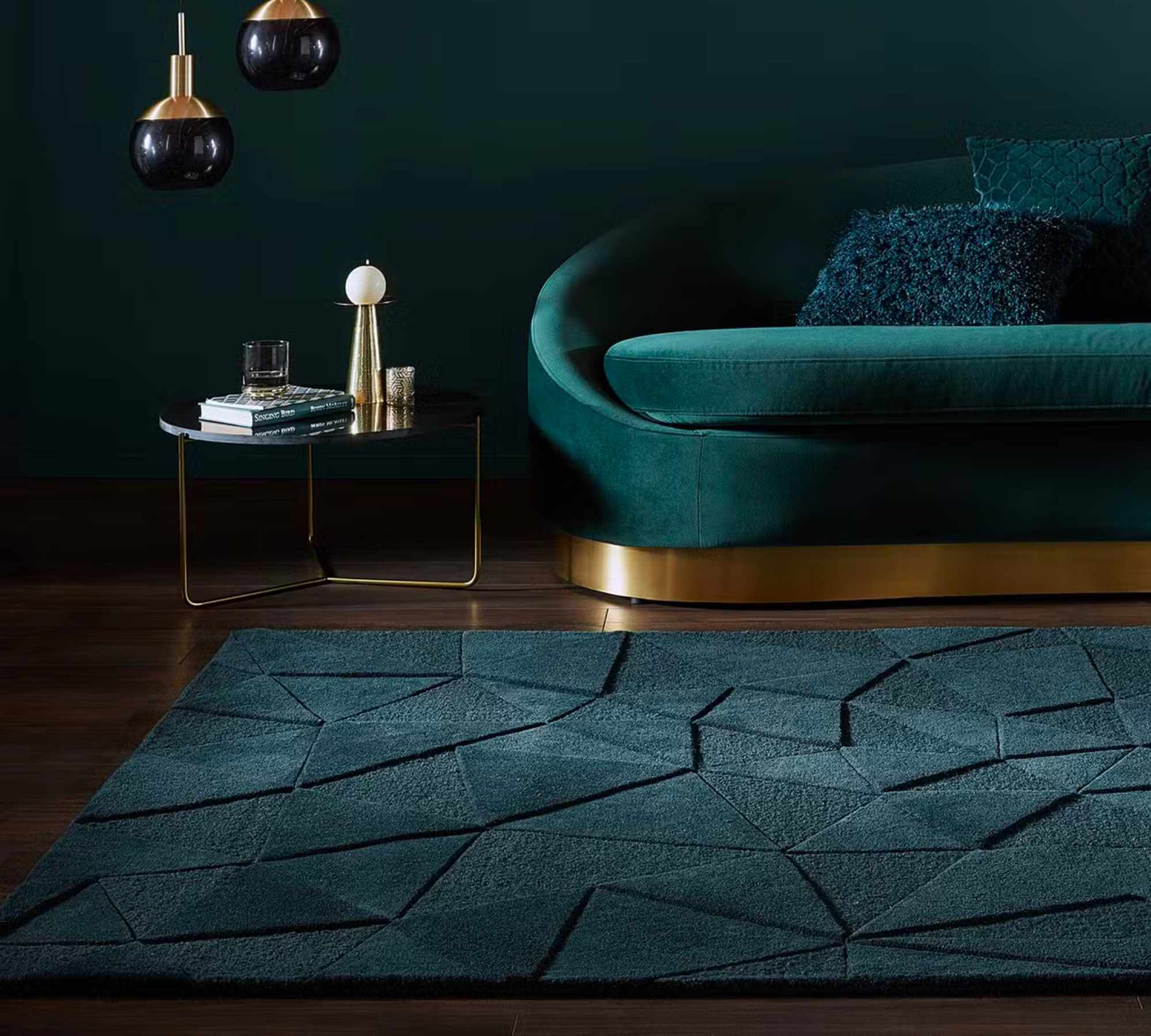 Shard carpet wool green 200 x 290 cm
