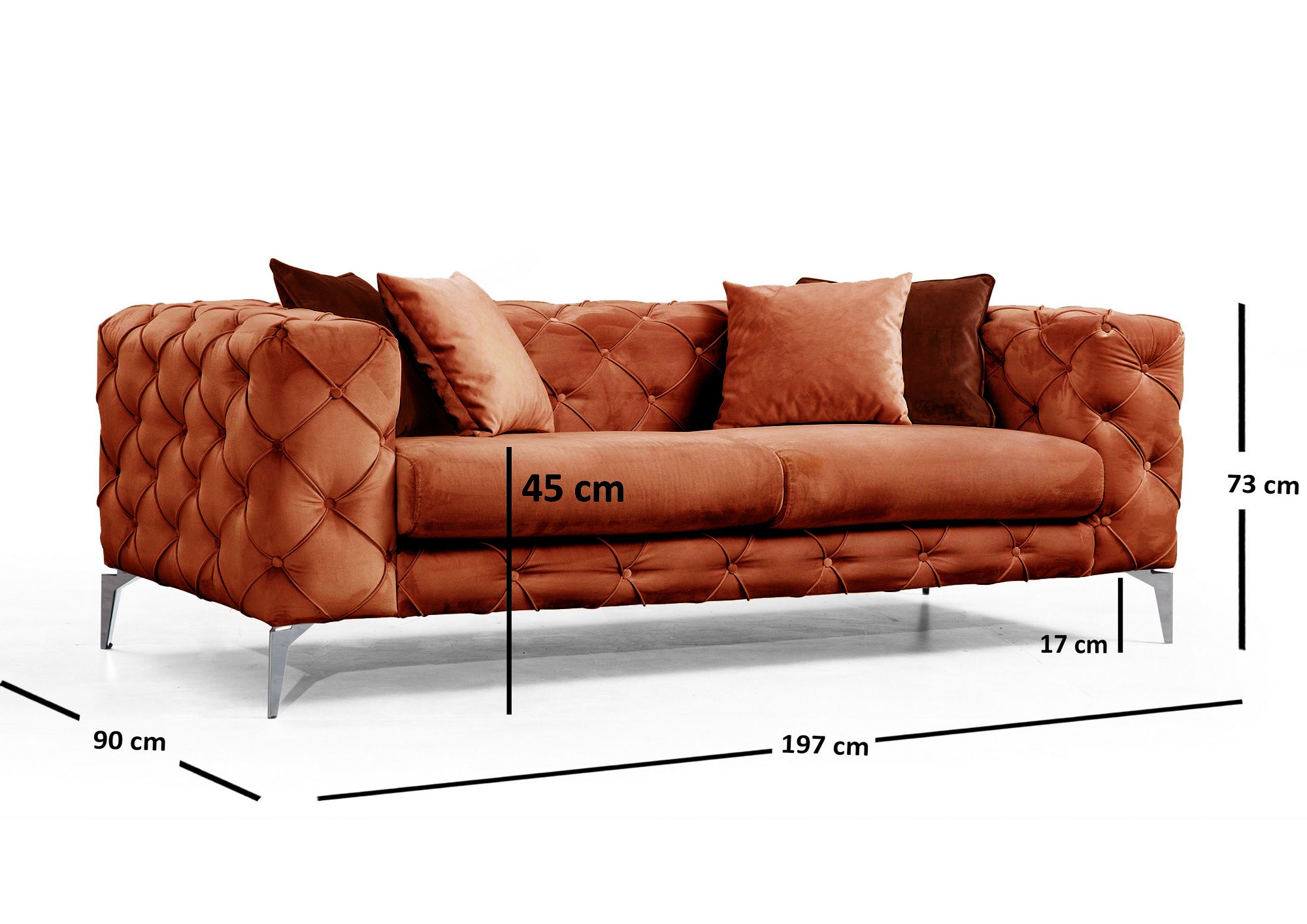 Como Sofa 2-Sitzer Orange