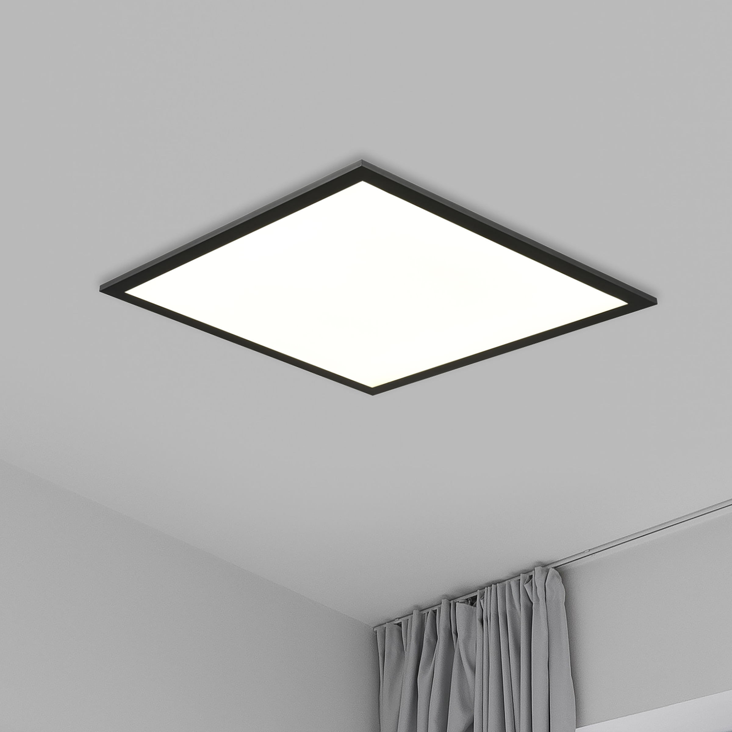 LED Deckenleuchte Flight Aluminium Schwarz 45x45cm