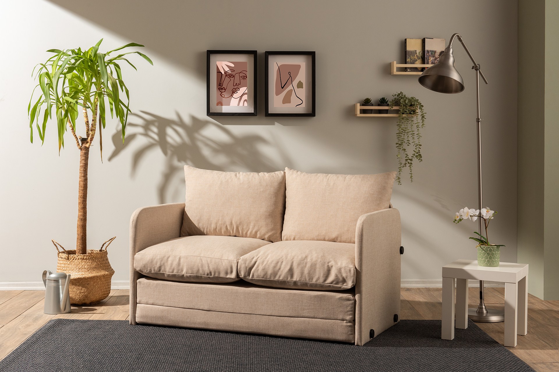 Saga Schlafsofa 2-Sitzer Beige