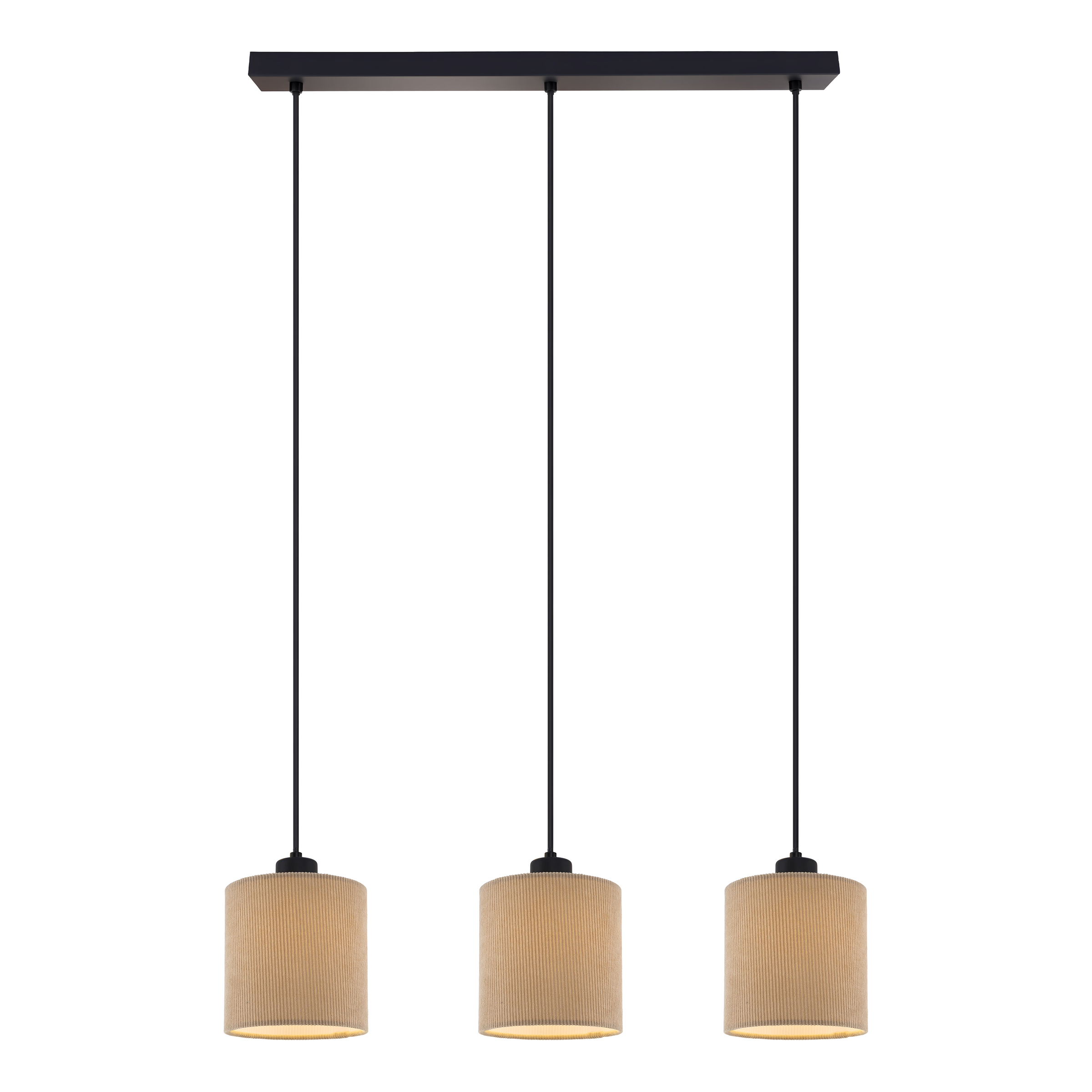 Coning Pendelleuchte 3-flammig Samt Hellbraun 