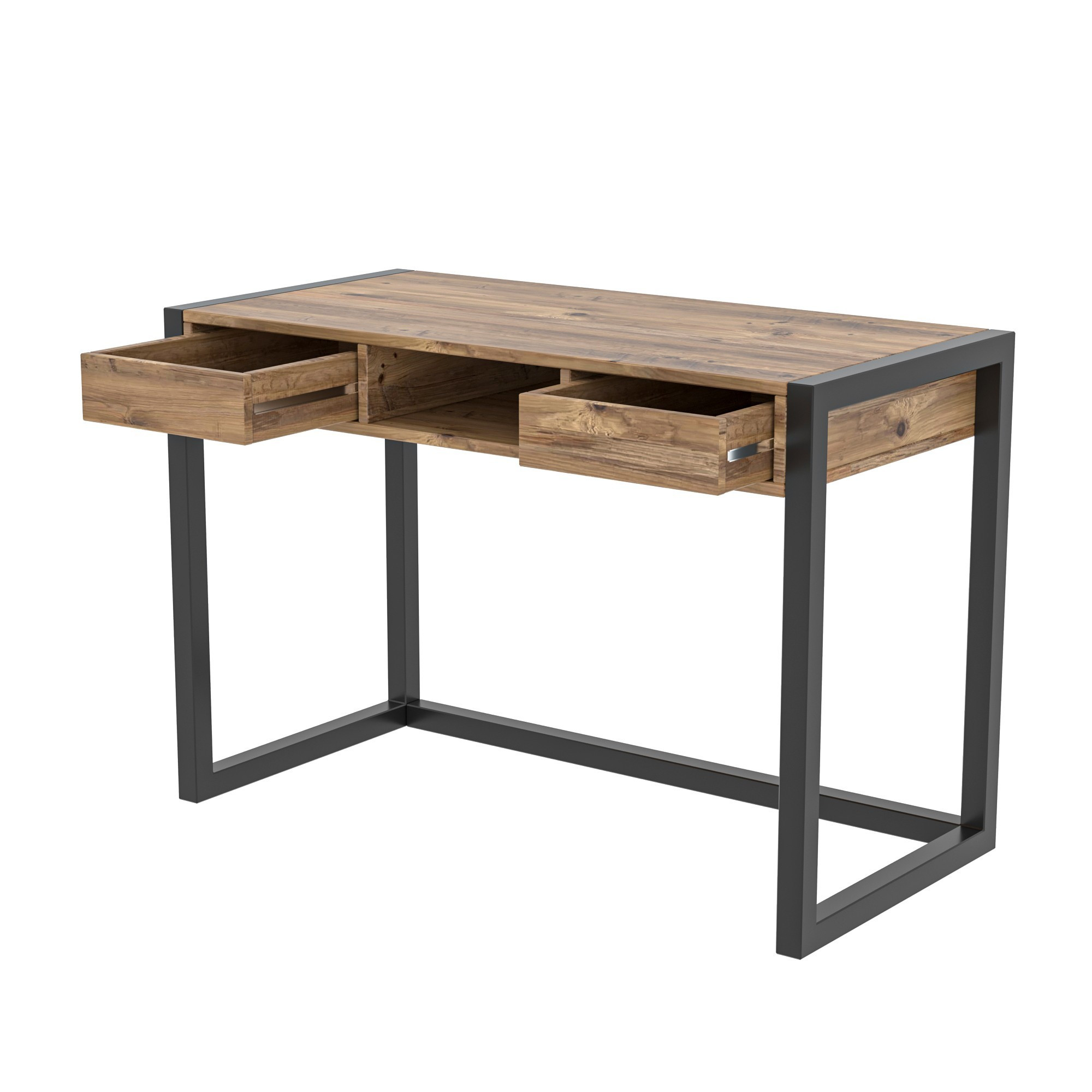 Ogene Schreibtisch Holzfurnier Schwarz