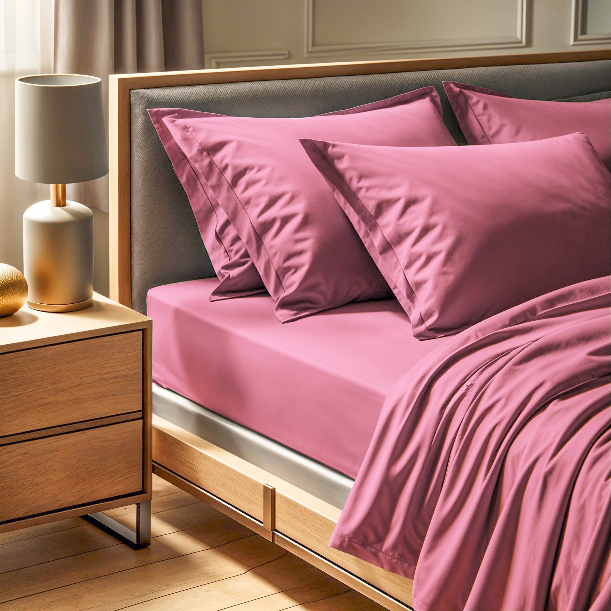 Fitted sheet cotton Rose 100cm x 200cm