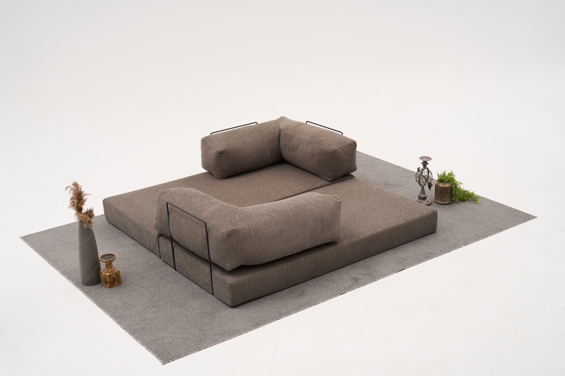 Comfort Schlafsofa 2-Sitzer Grau