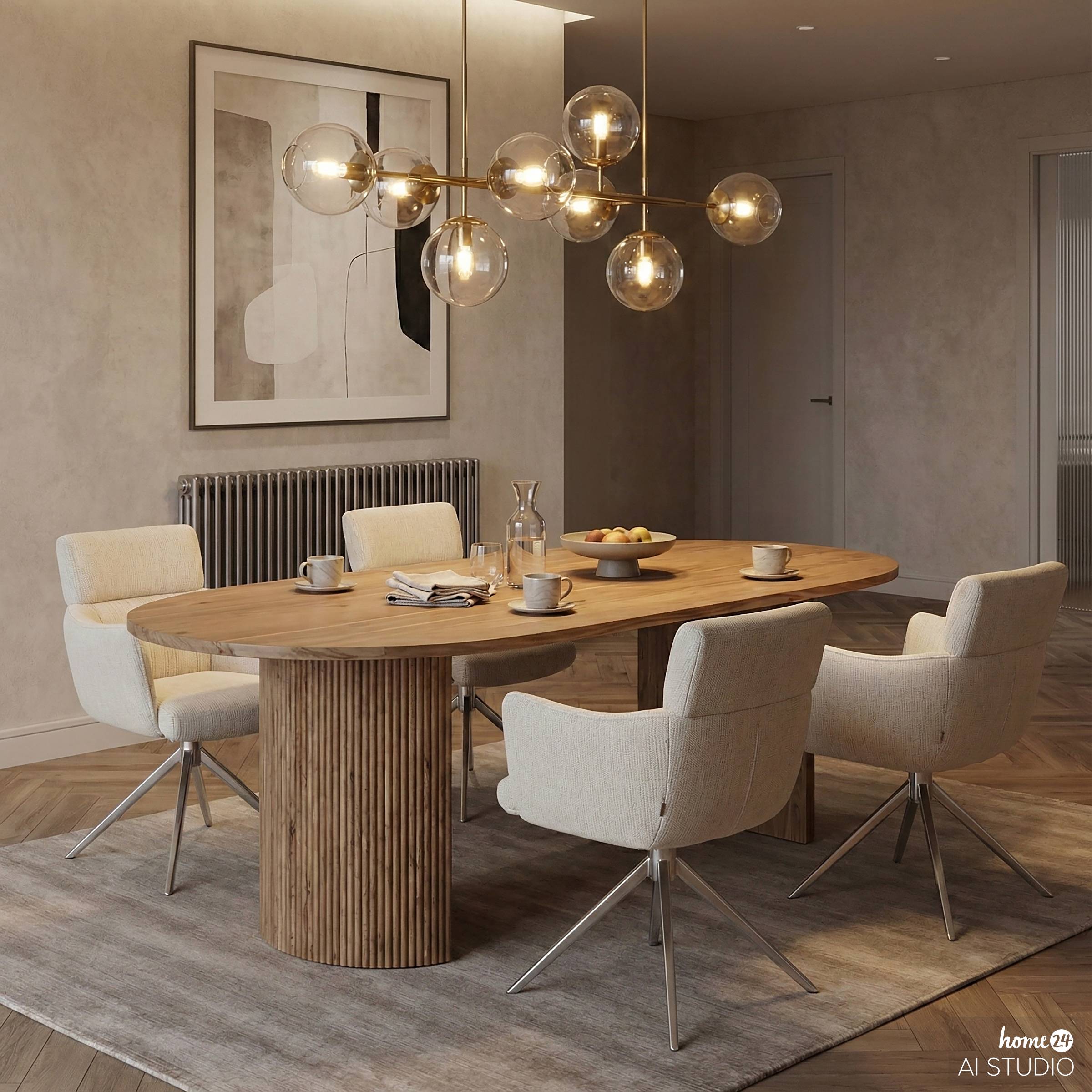 2x Drehbarer Armlehnenstuhl IMMAH Beige