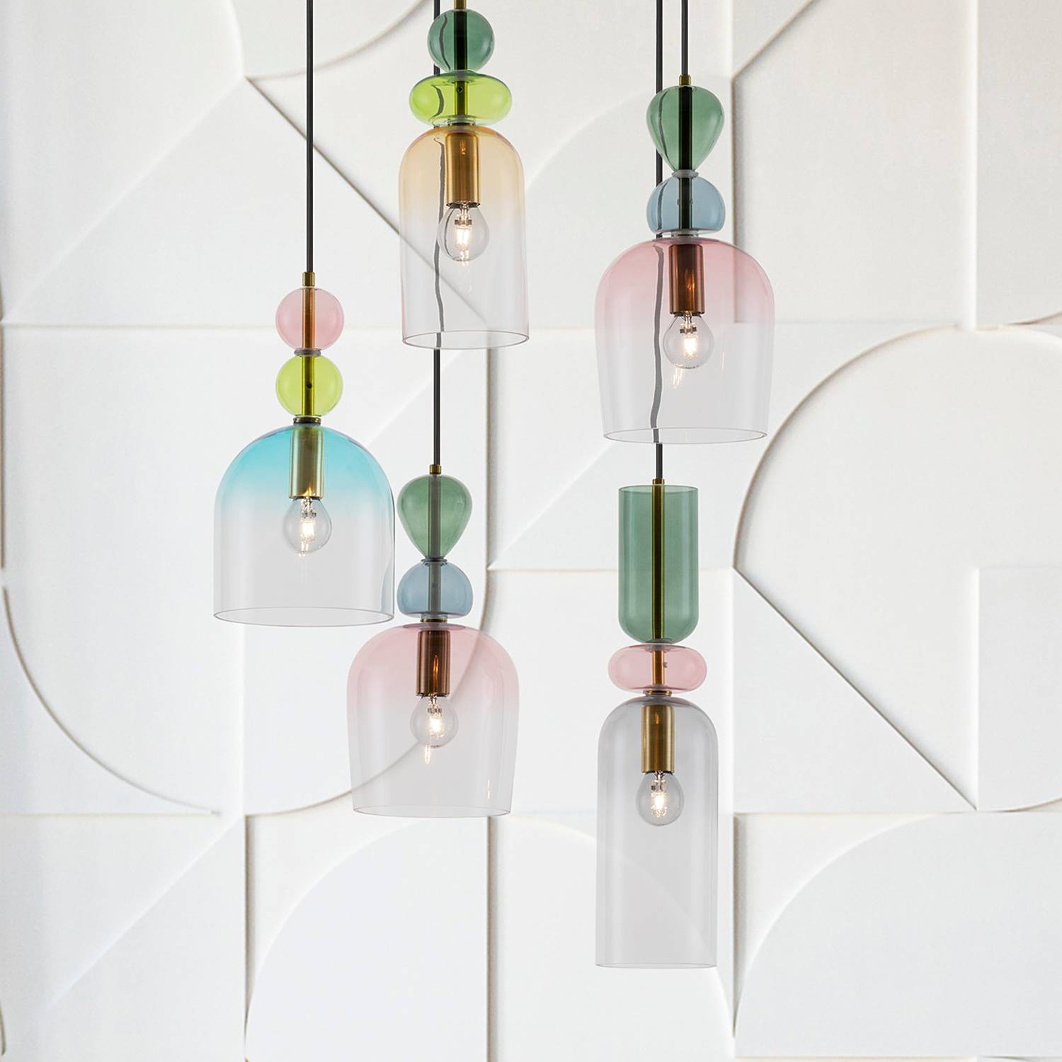 Murano Typ F Pendelleuchte Aluminium 5-flammig