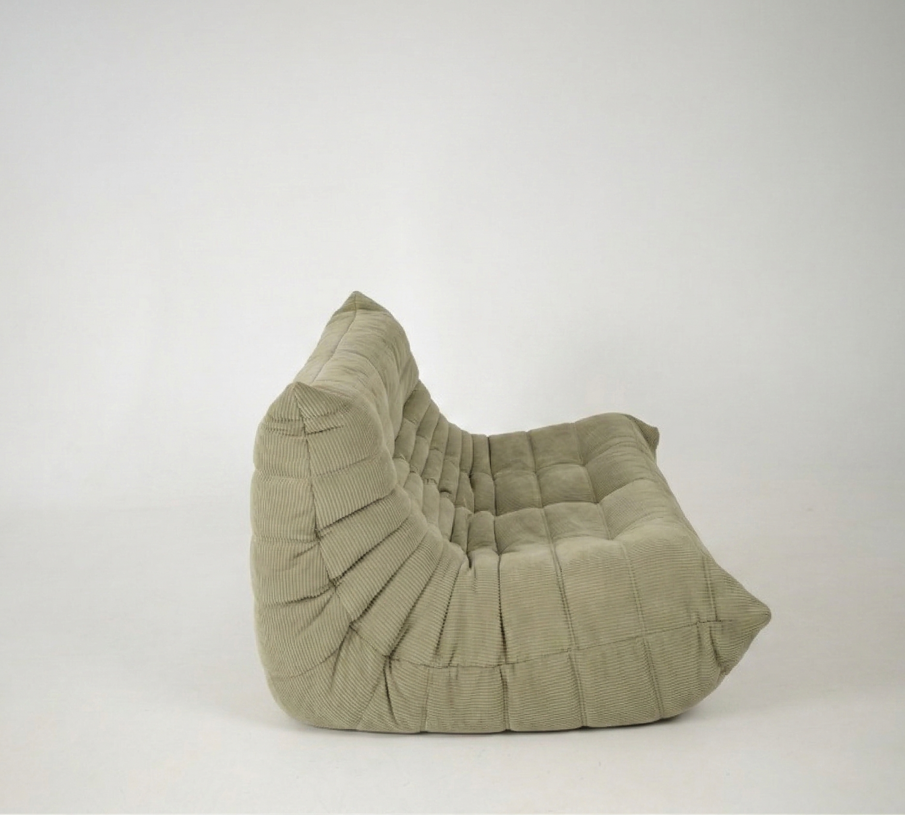 Togo Sofa 3-Sitzer Cord Salbeigrün