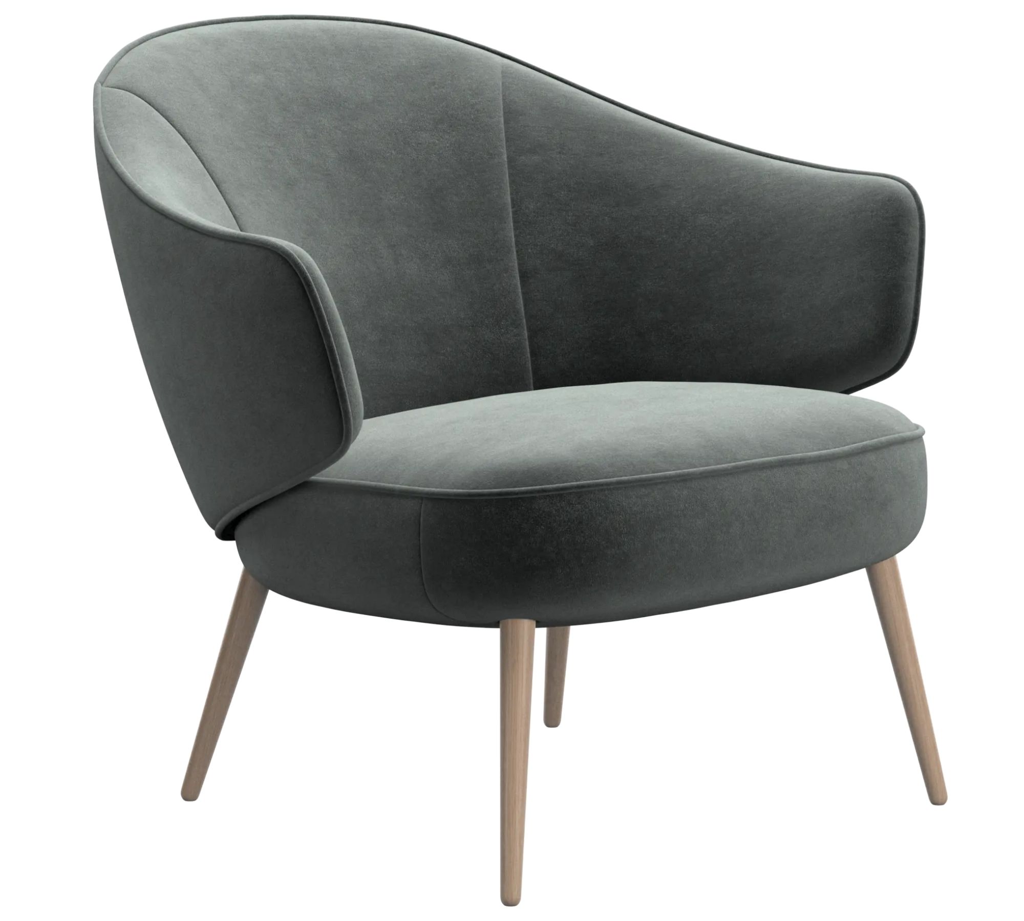 Charlotte Sessel Eiche Velvet 3032 Graugrün