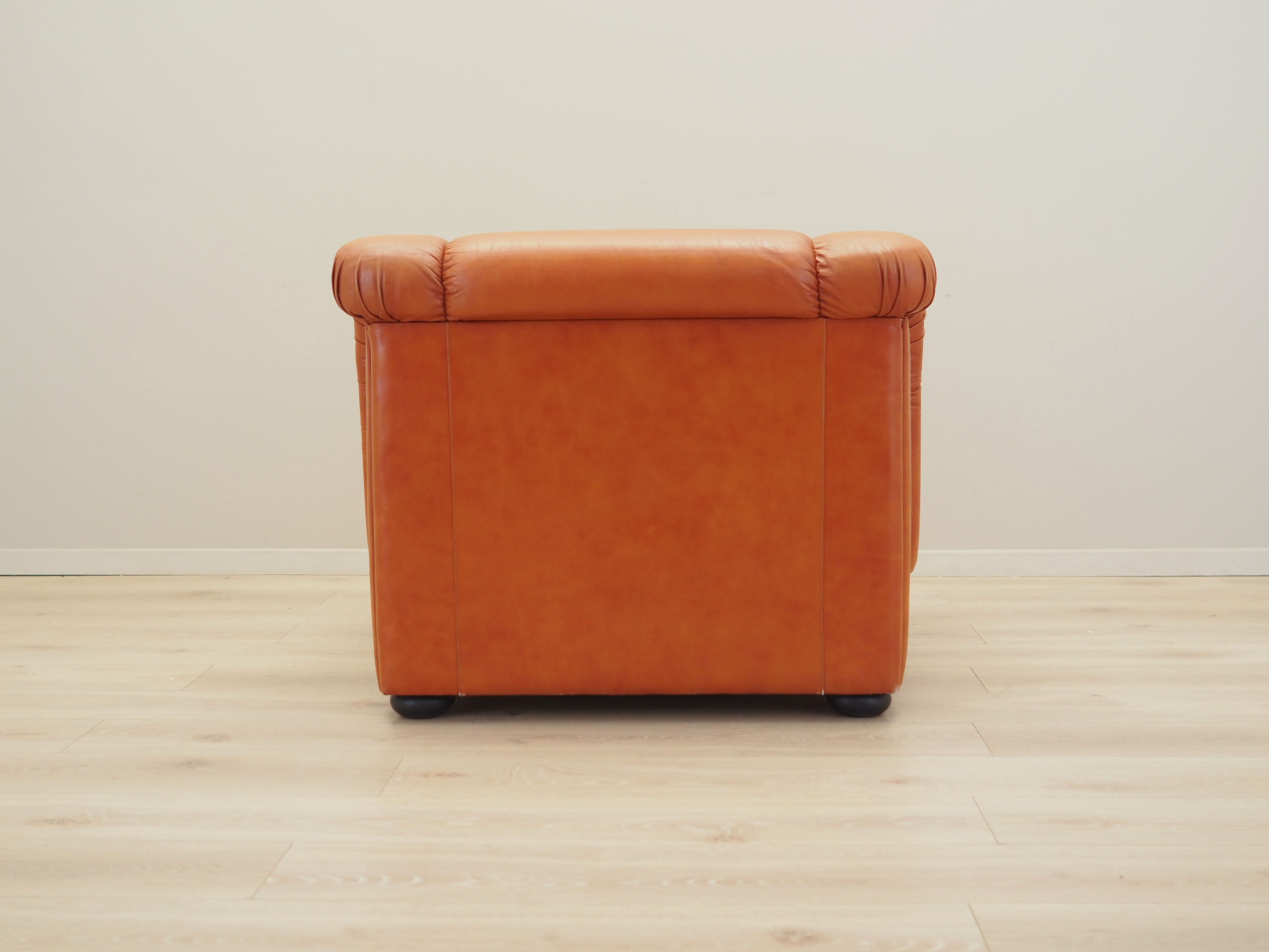 Sessel Leder Orange 1970er Jahre