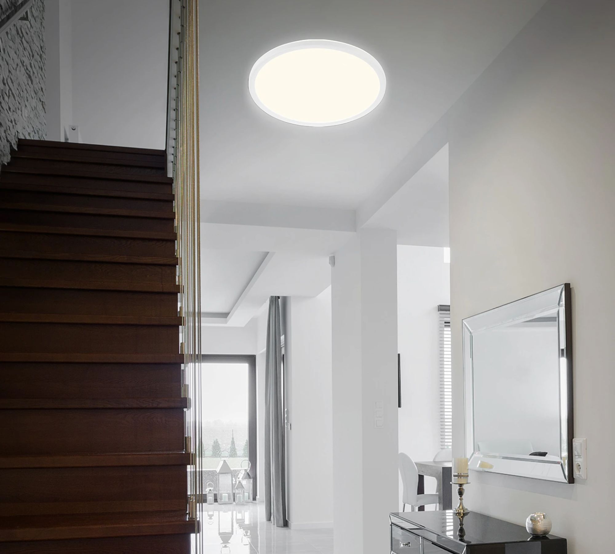 LED Ceiling Light Round Plastic White