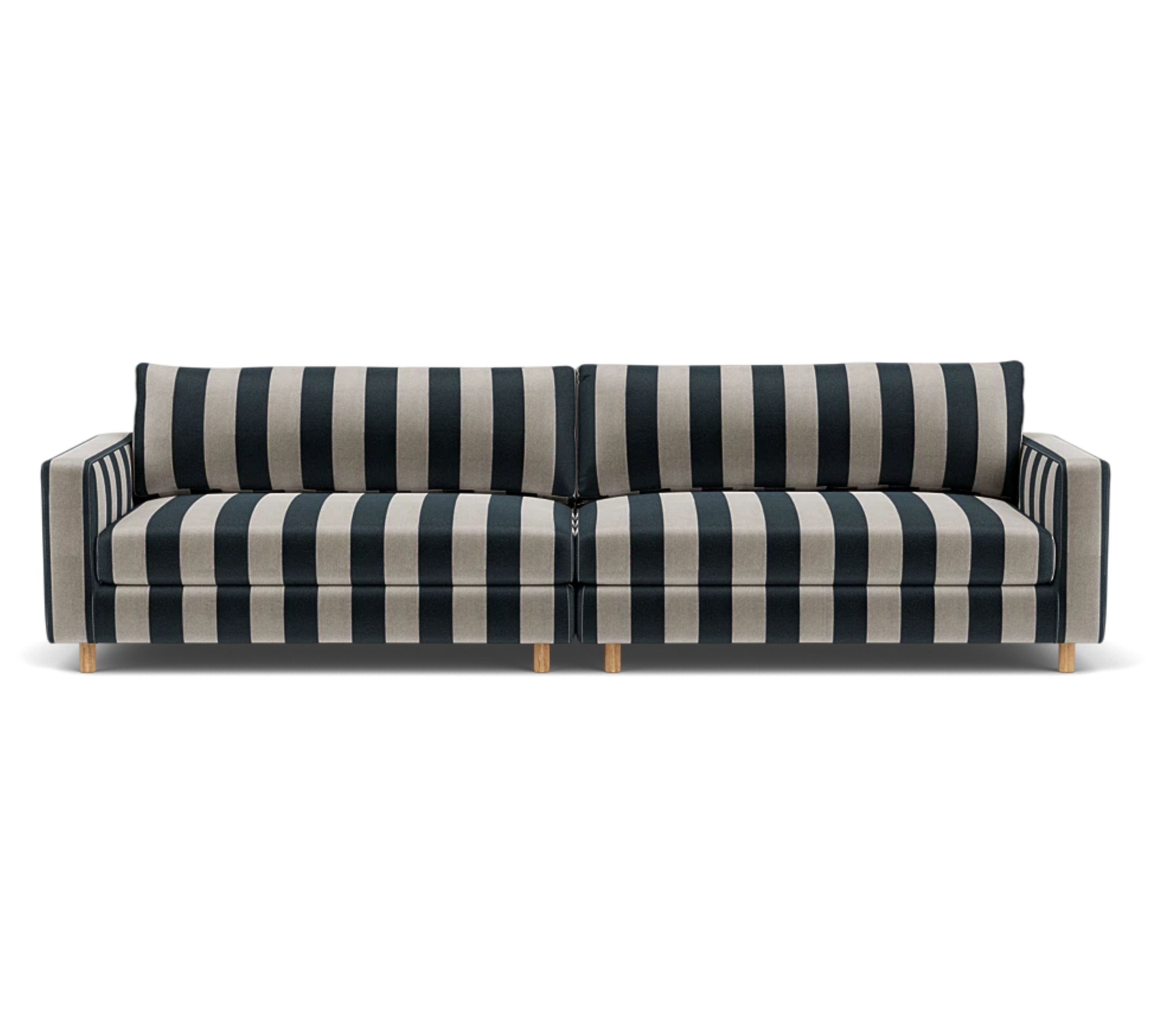 Dylan Sofa 4-Sitzer Line Latte Black