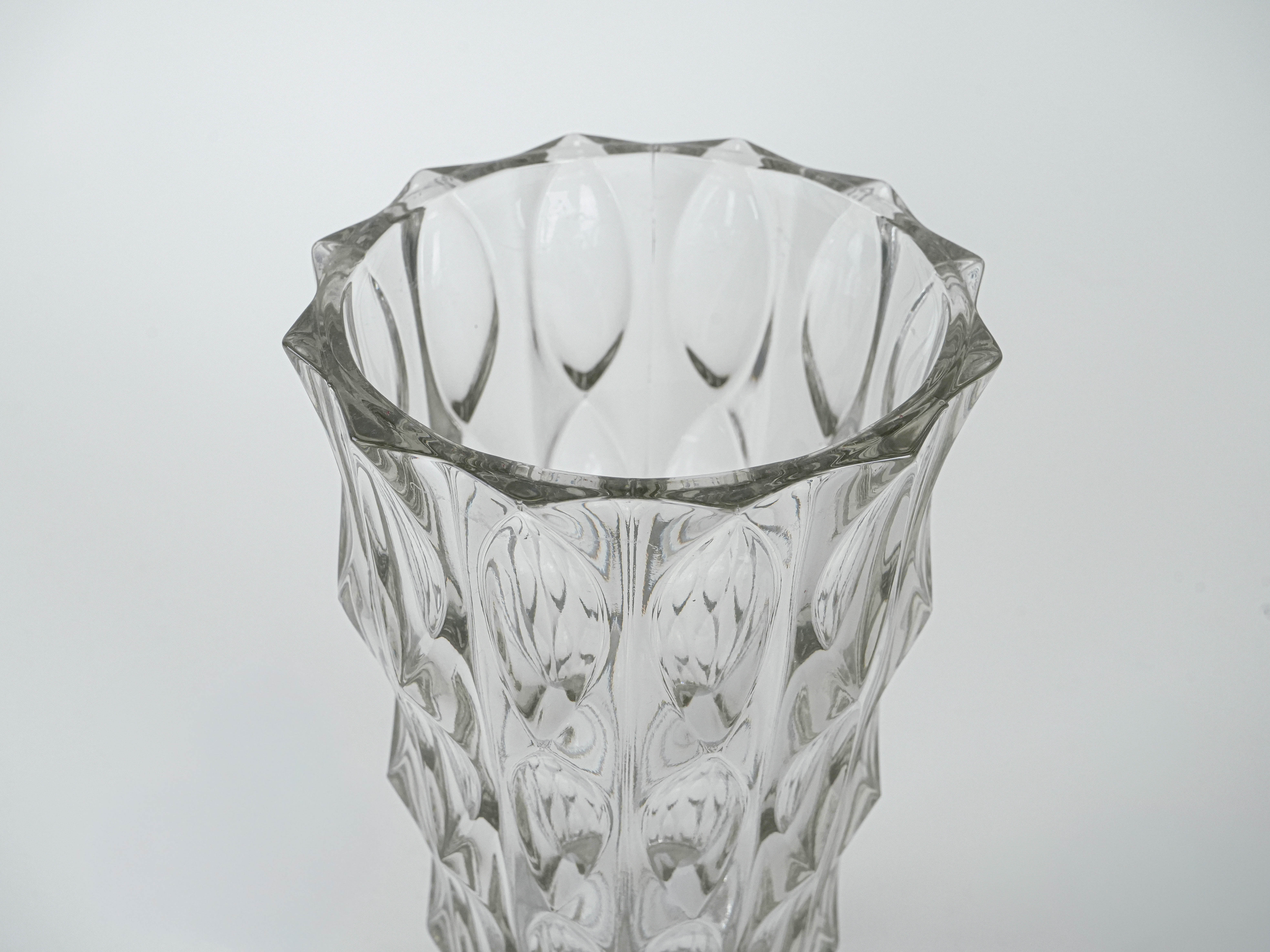 Kristallvase Transparent 1960er Jahre