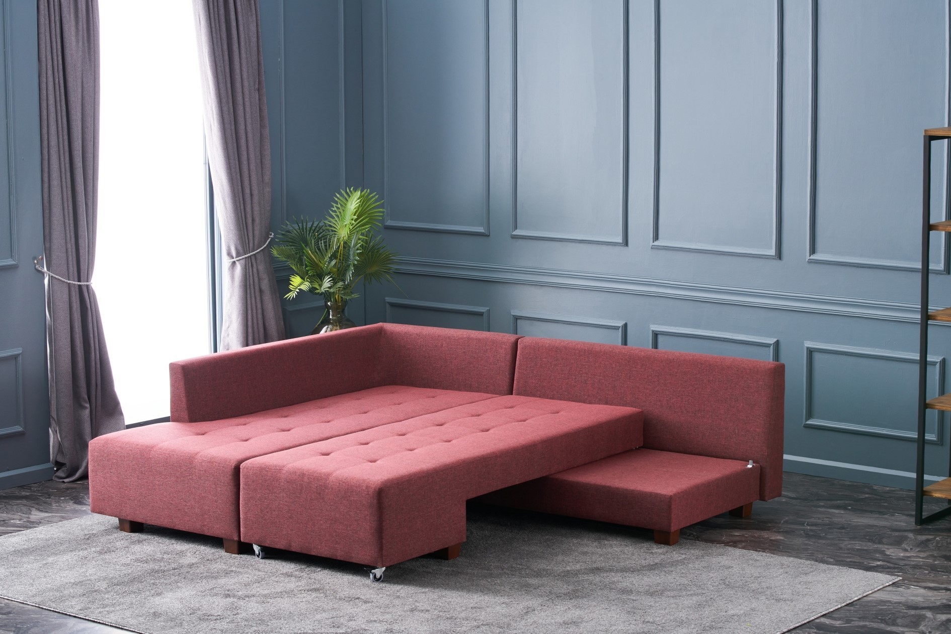 Manama Eckschlafsofa Links Claret Rot