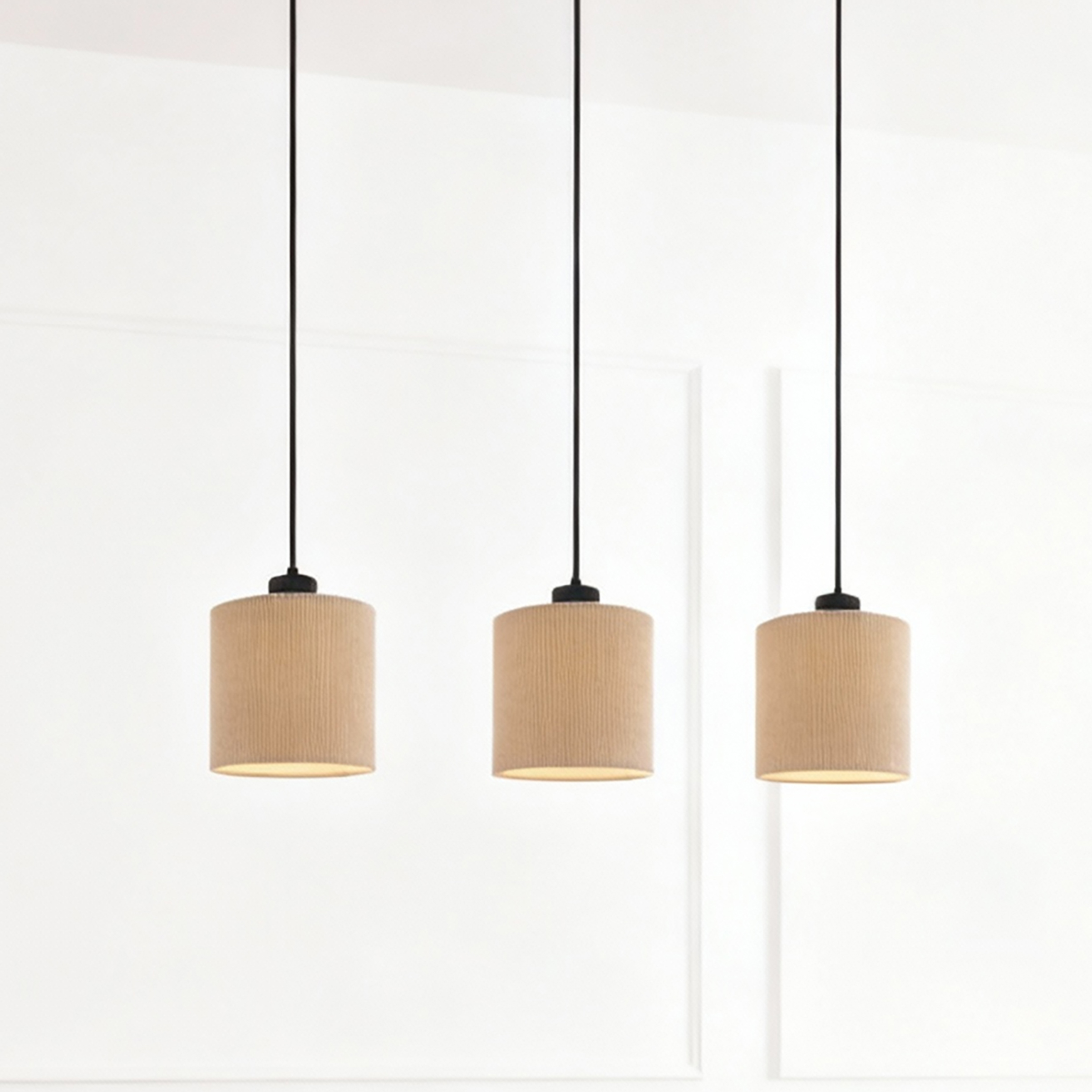 Coning Pendelleuchte 3-flammig Samt Hellbraun 