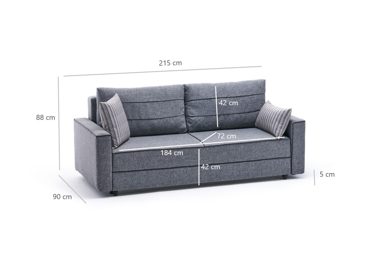 Ece Schlafsofa 2-Sitzer Grau